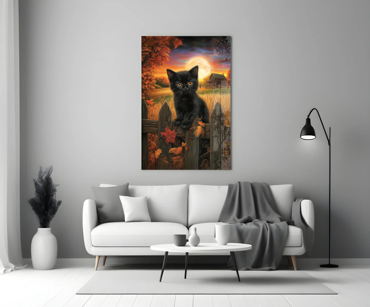 Autumn Cat Glass Wall Art || Designer Collection - Image 3