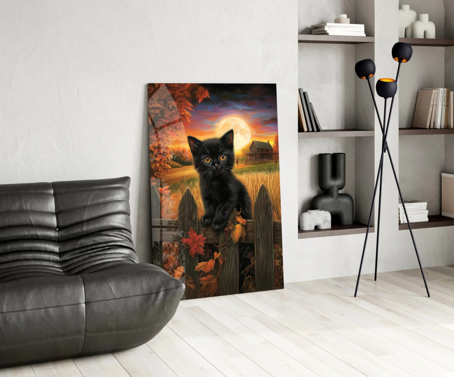 Autumn Cat Glass Wall Art || Designer Collection - Image 5