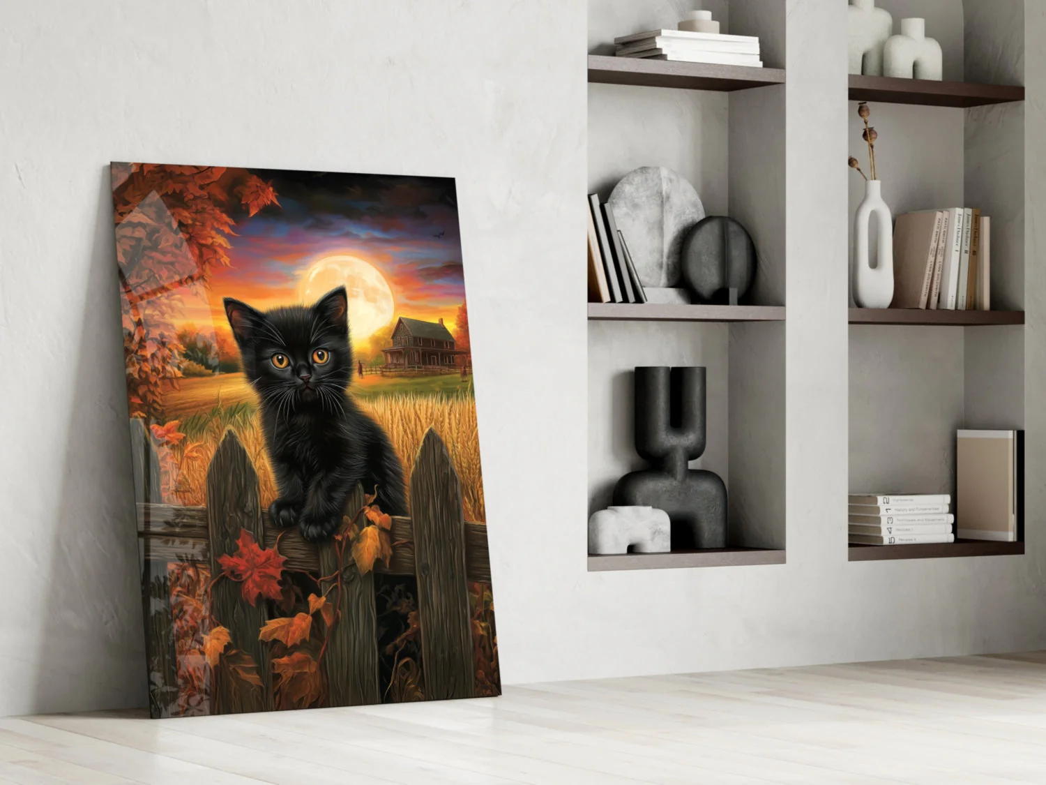 Autumn Cat Glass Wall Art || Designer Collection - Image 6