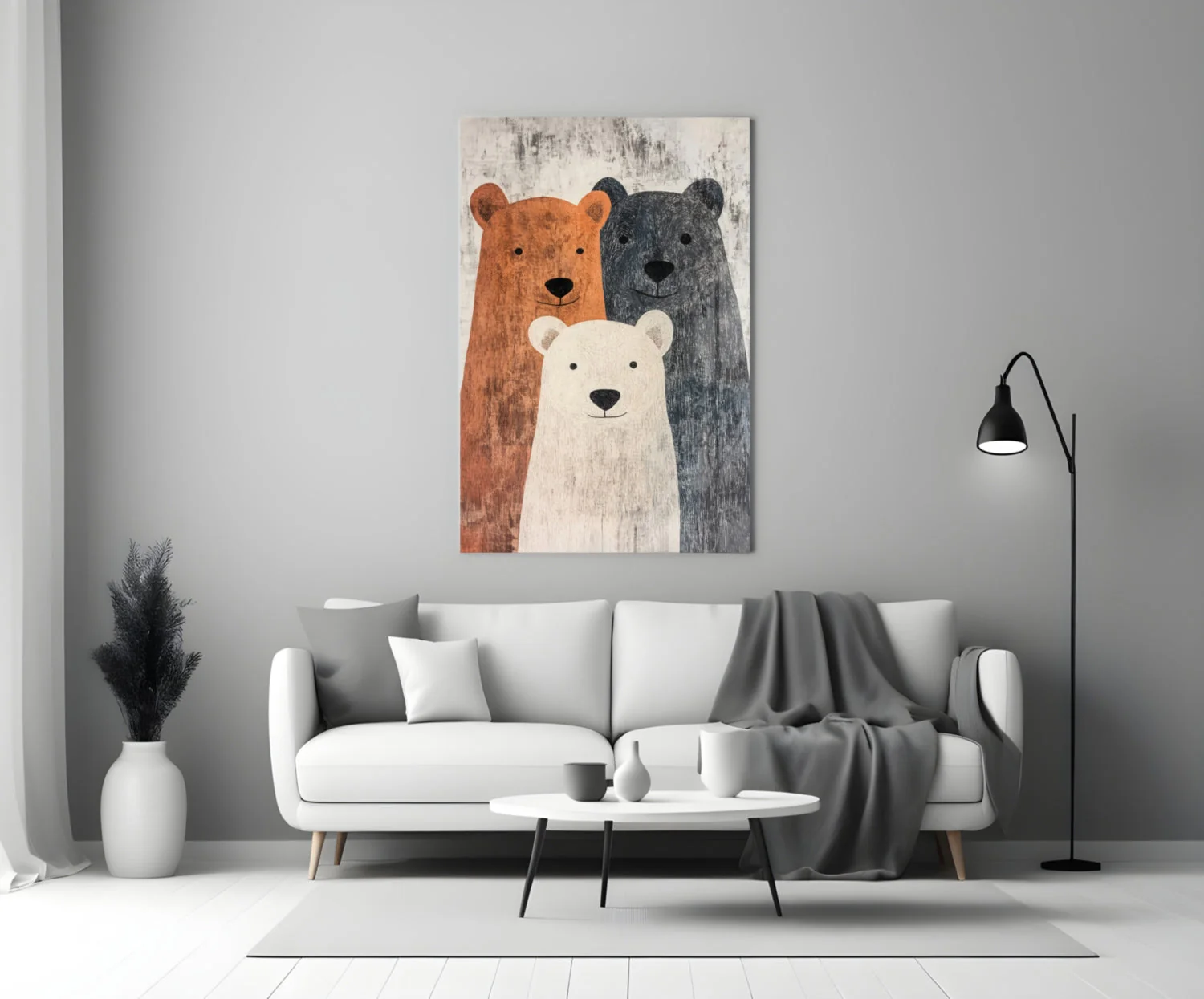 Bear Family Glass Wall Art || Designer Collection - Image 3