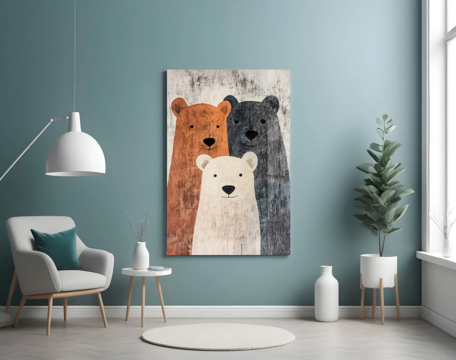 Bear Family Glass Wall Art || Designer Collection - Image 4