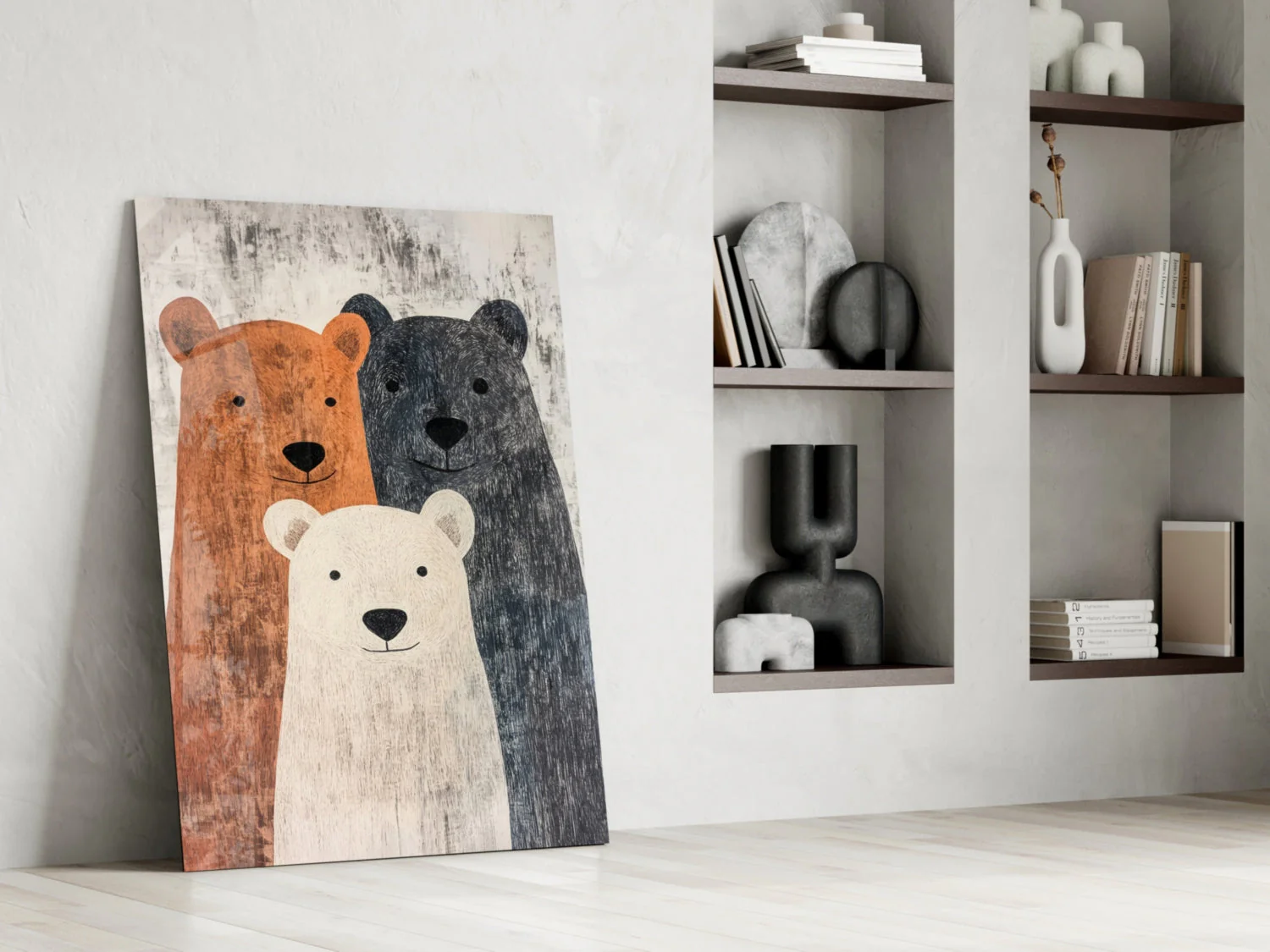 Bear Family Glass Wall Art || Designer Collection - Image 6