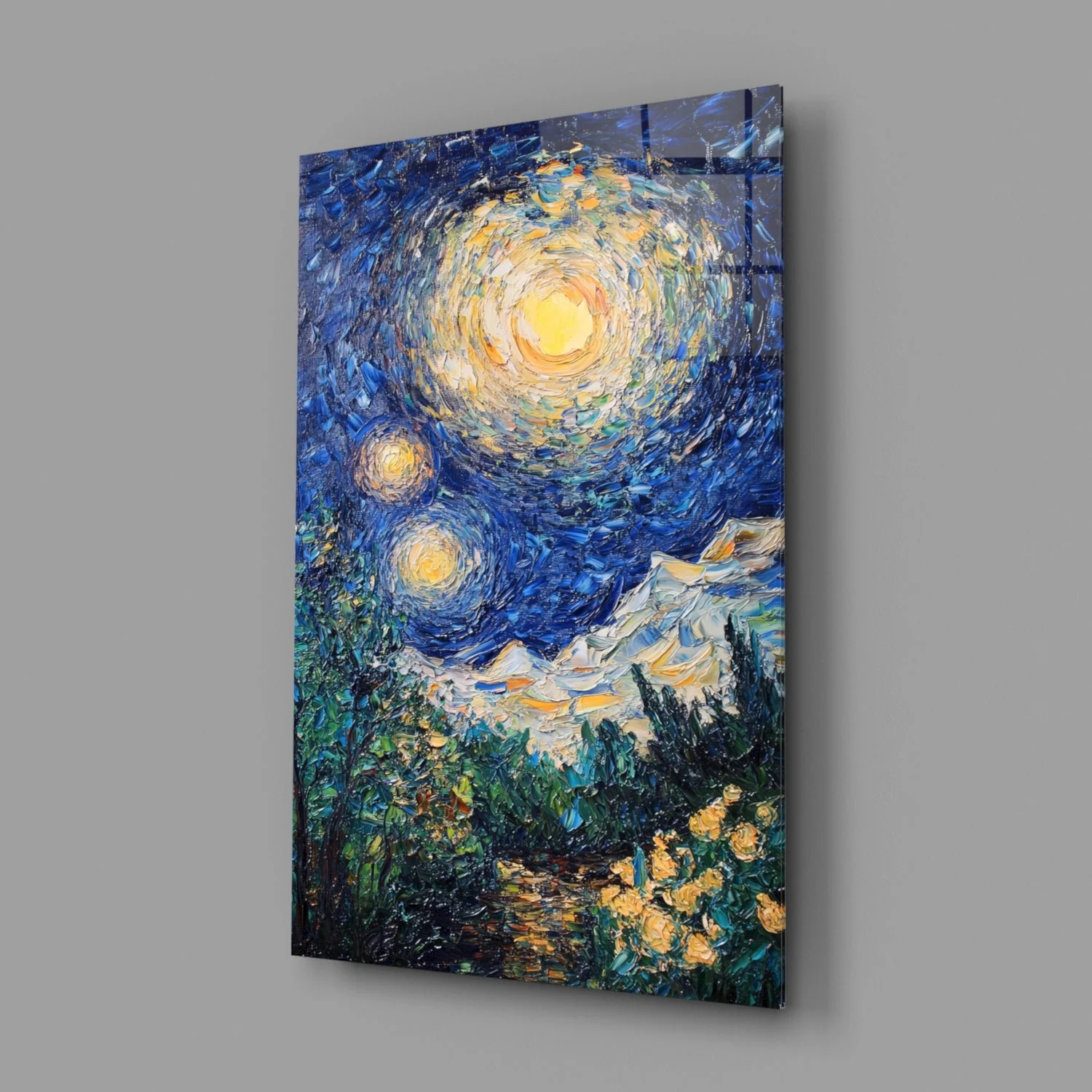 Starry Night Review Glass Wall Art || Designer Collection - Image 2