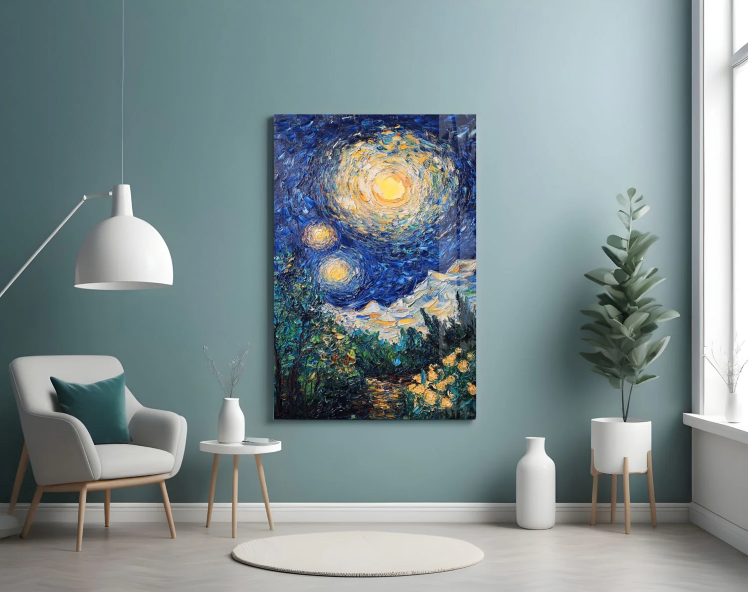 Starry Night Review Glass Wall Art || Designer Collection - Image 4
