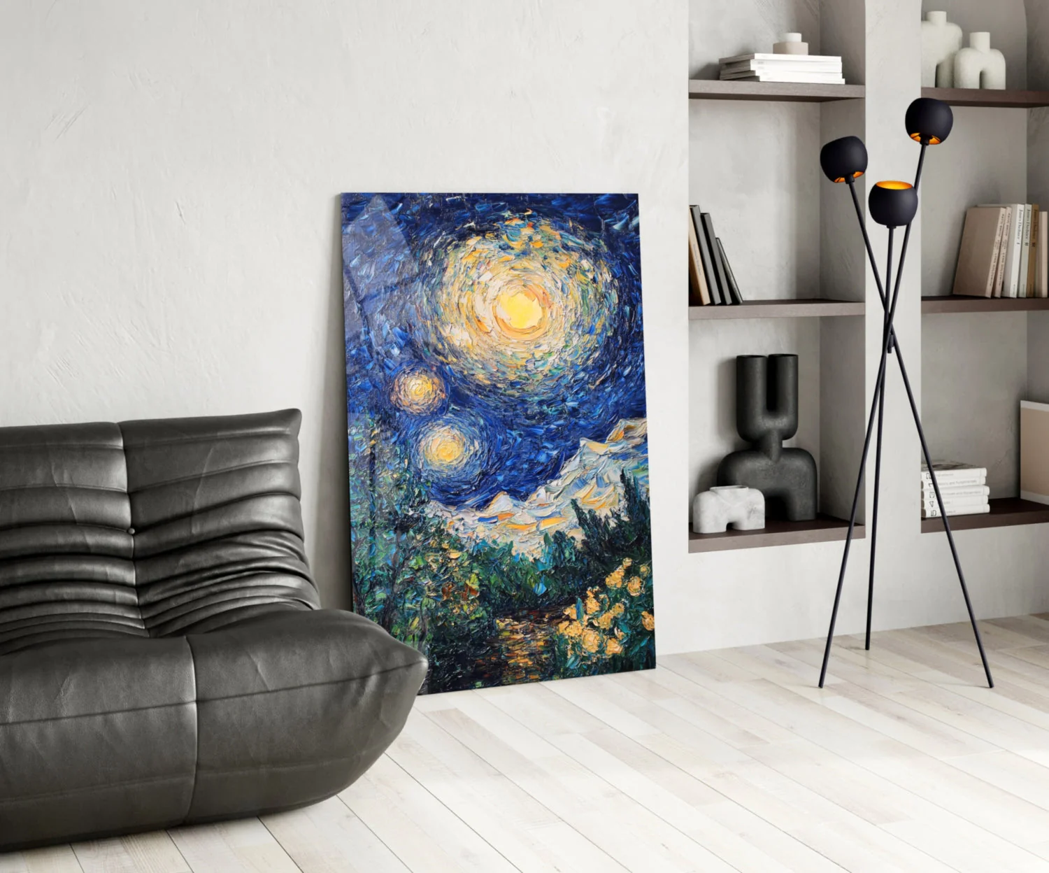 Starry Night Review Glass Wall Art || Designer Collection - Image 5