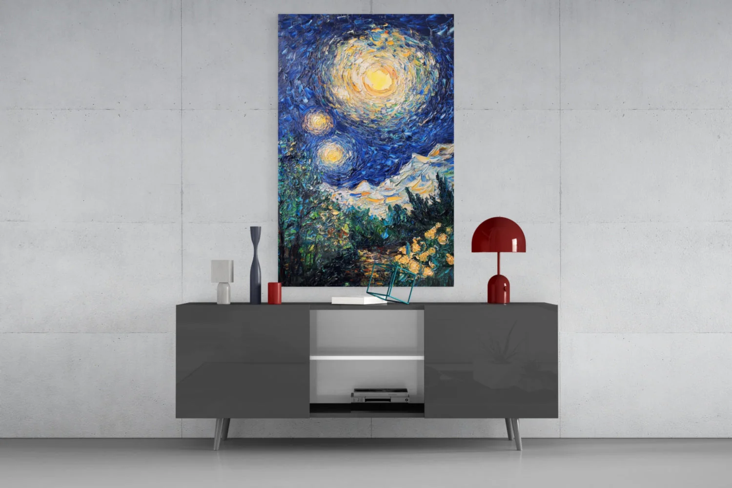 Starry Night Review Glass Wall Art || Designer Collection - Image 8