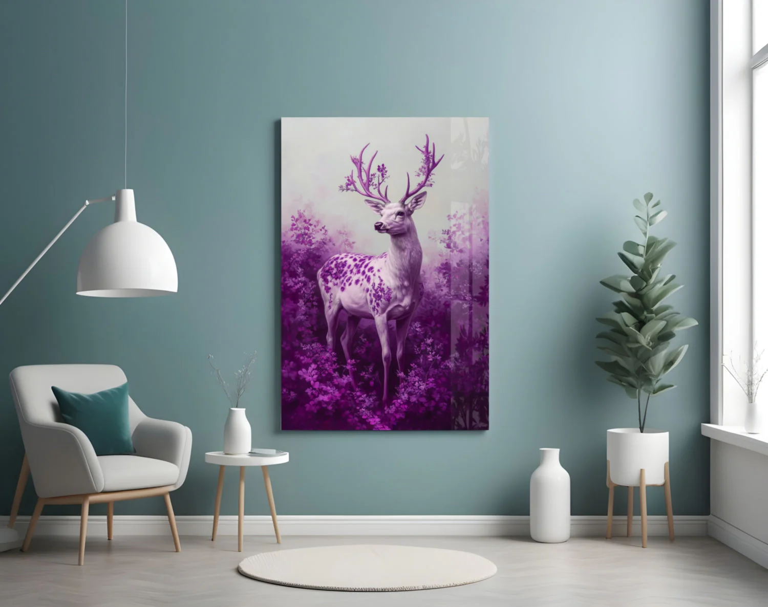 Purple Deer Glass Wall Art || Designer Collection - Image 4