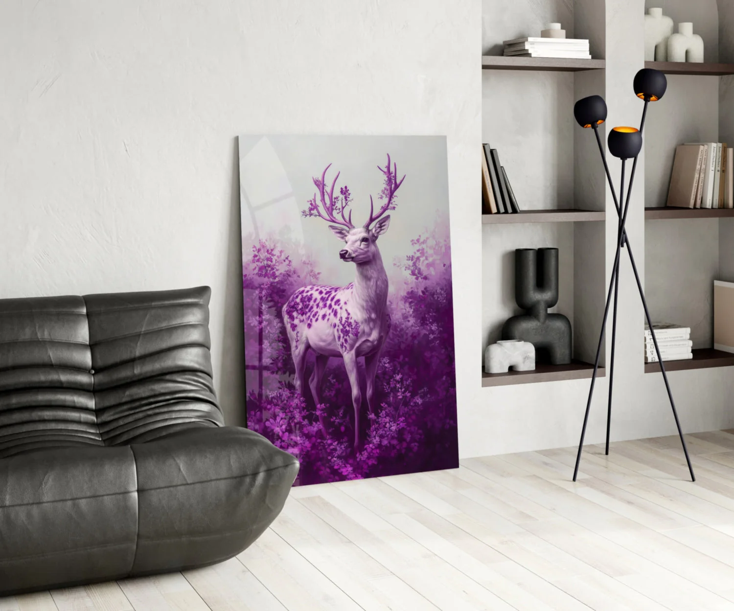 Purple Deer Glass Wall Art || Designer Collection - Image 5