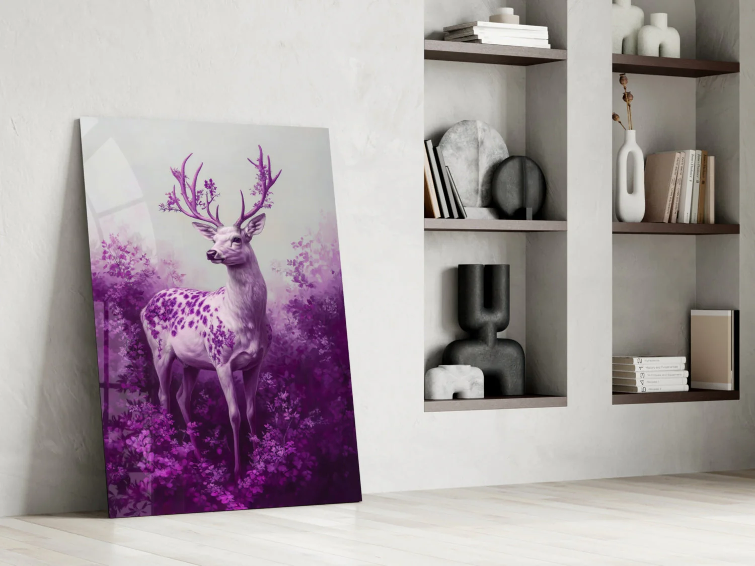 Purple Deer Glass Wall Art || Designer Collection - Image 6