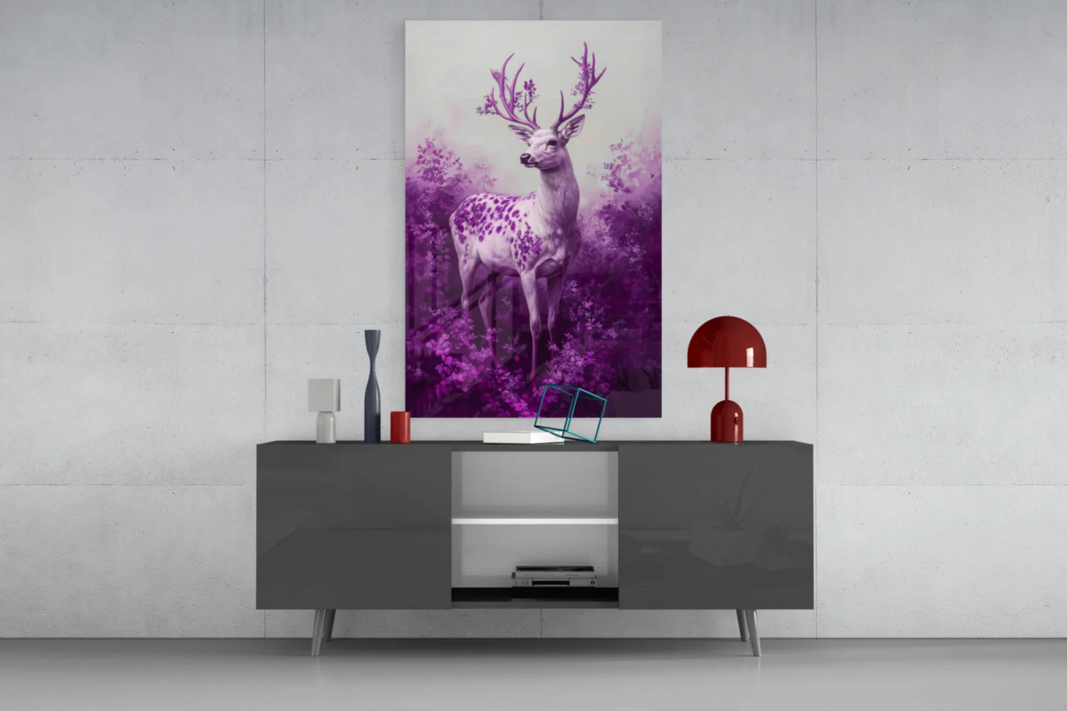Purple Deer Glass Wall Art || Designer Collection - Image 8
