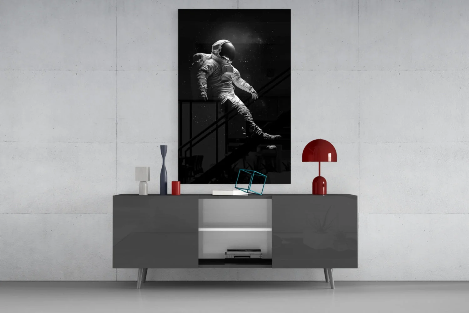 Loneliness in Space Glass Wall Art || Designer Collection - Image 8