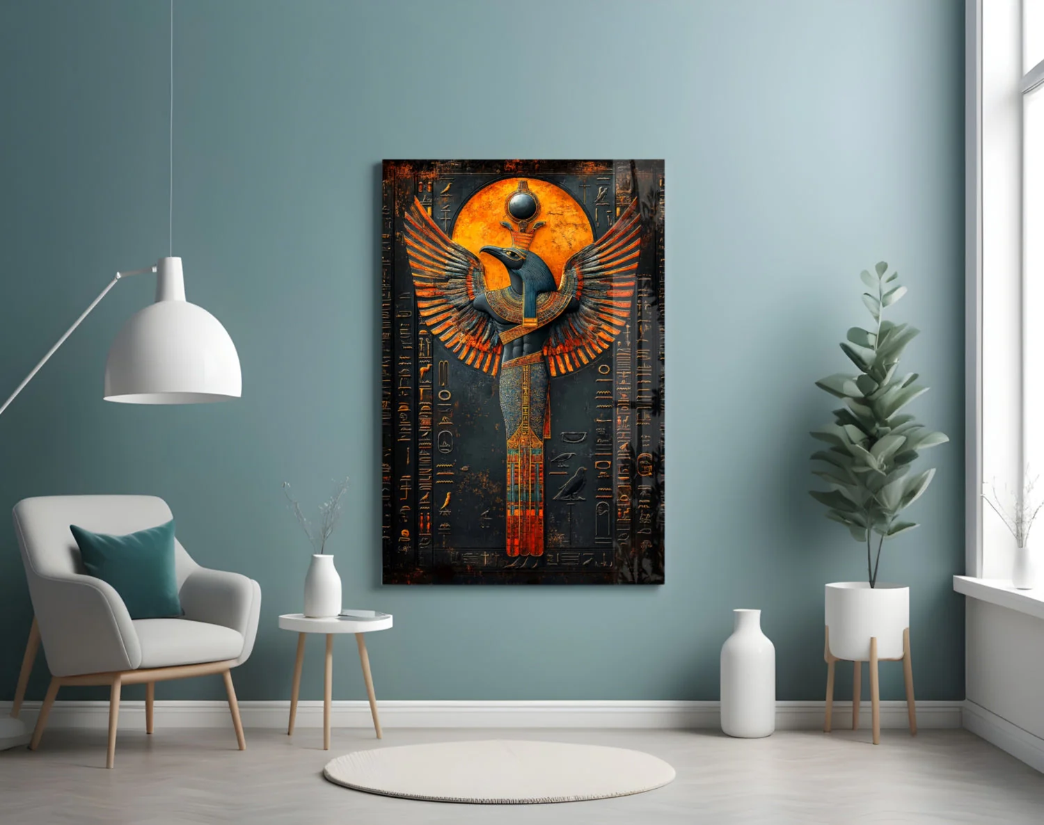 Winged God Glass Wall Art || Designer Collection - Image 4