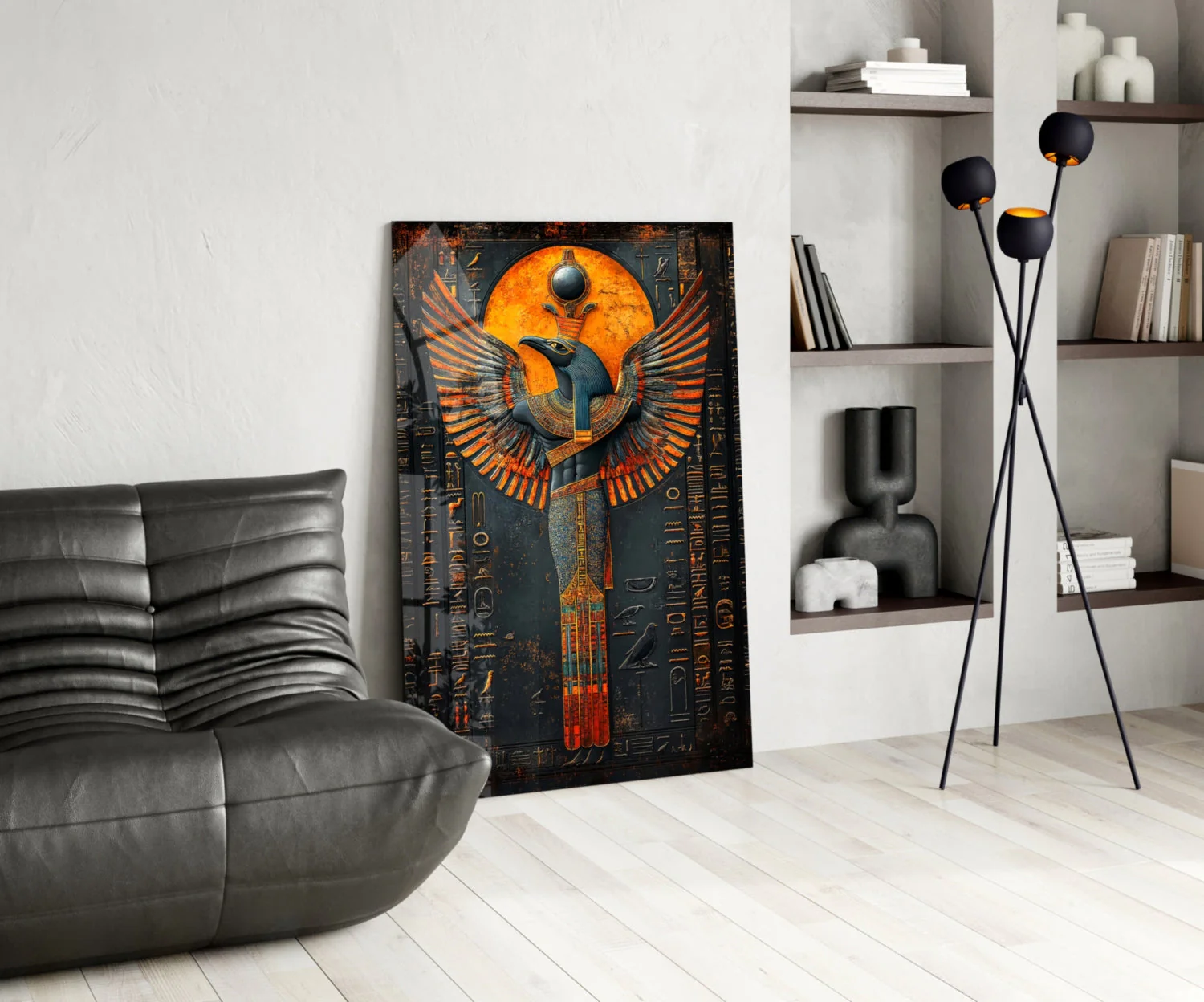 Winged God Glass Wall Art || Designer Collection - Image 5