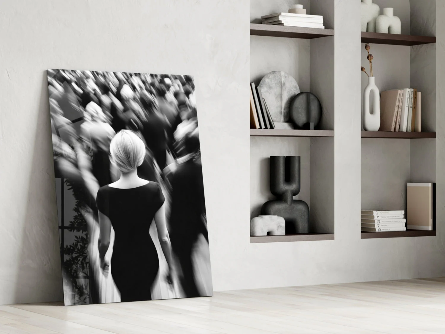 Loneliness in a Crowd Glass Wall Art || Designer Collection - Image 6