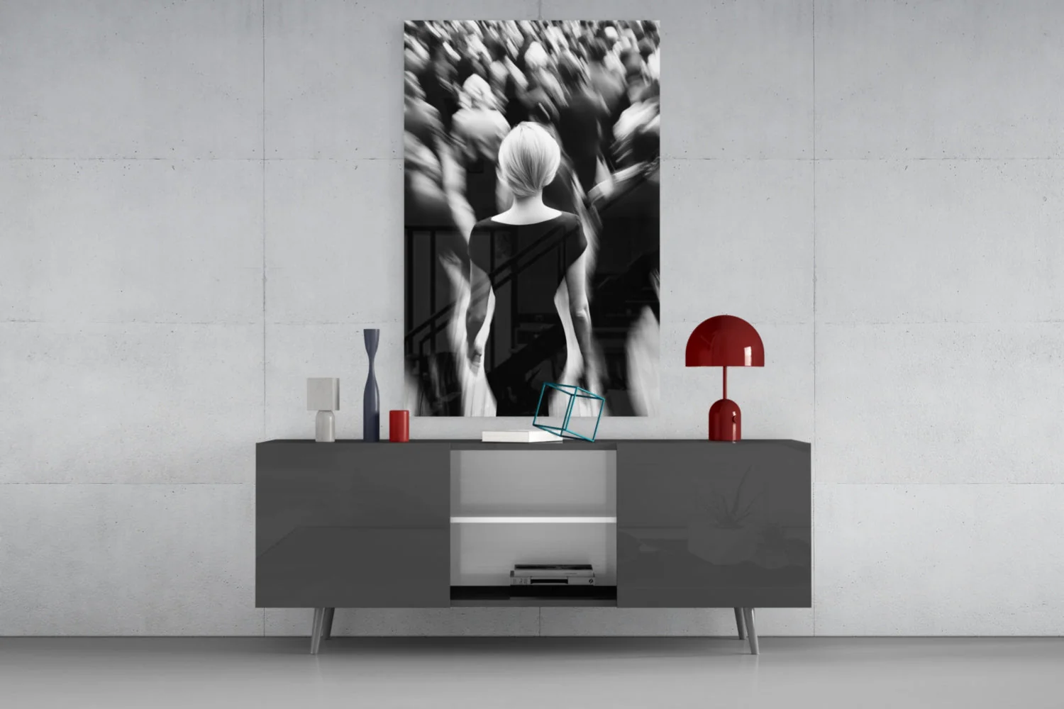 Loneliness in a Crowd Glass Wall Art || Designer Collection - Image 8