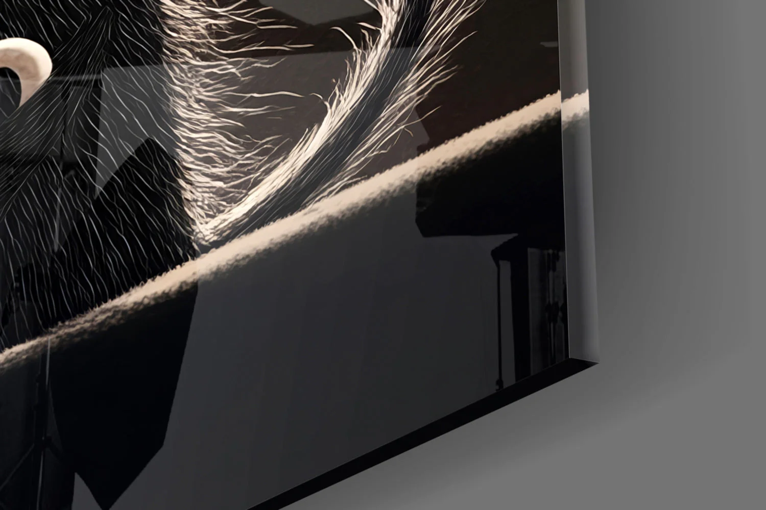 Coffee Lover Cat Glass Wall Art || Designer Collection - Image 7
