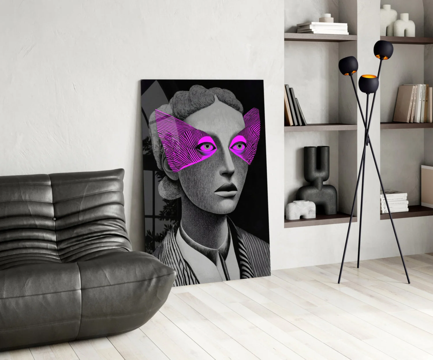 Striped Look Glass Wall Art || Designer Collection - Image 5