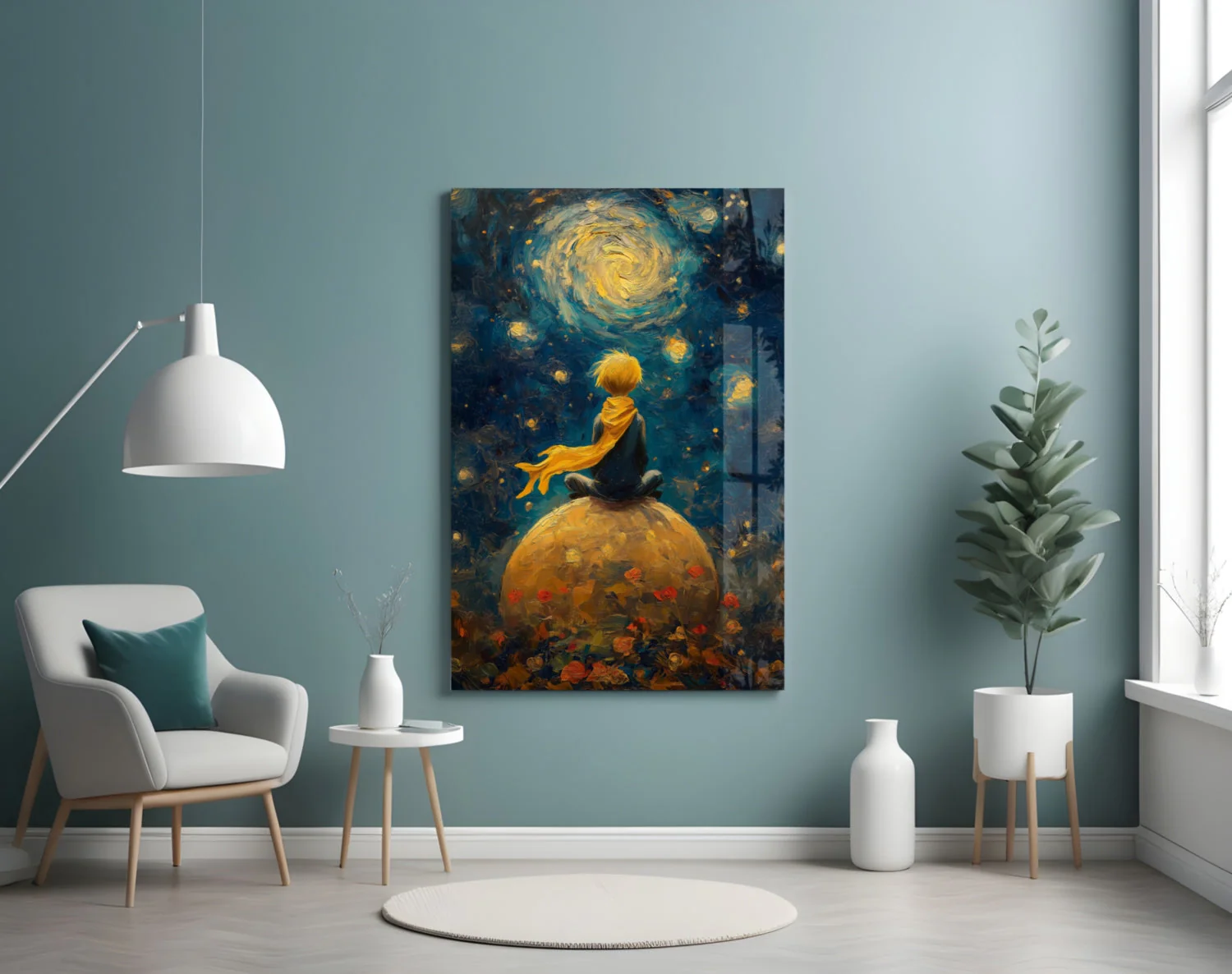 The Little Prince: Starry Night Glass Wall Art || Designer Collection - Image 4