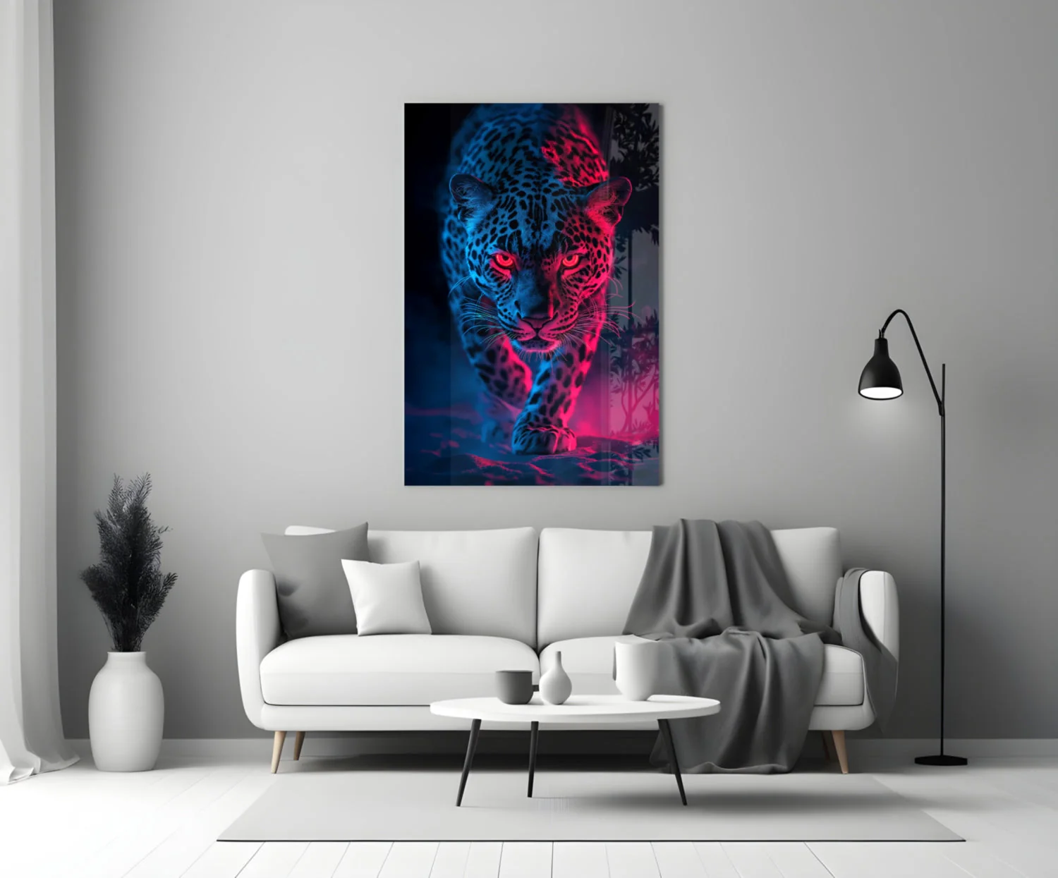 Neon Leopard Glass Wall Art || Designer Collection - Image 3