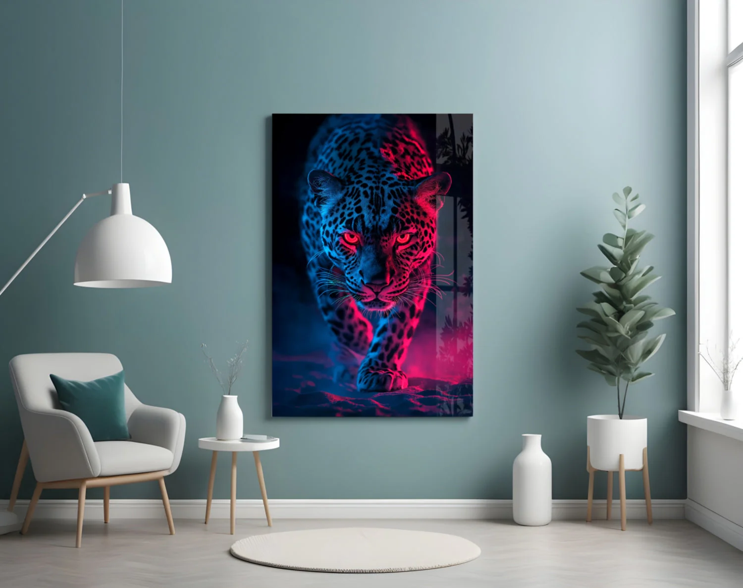 Neon Leopard Glass Wall Art || Designer Collection - Image 4