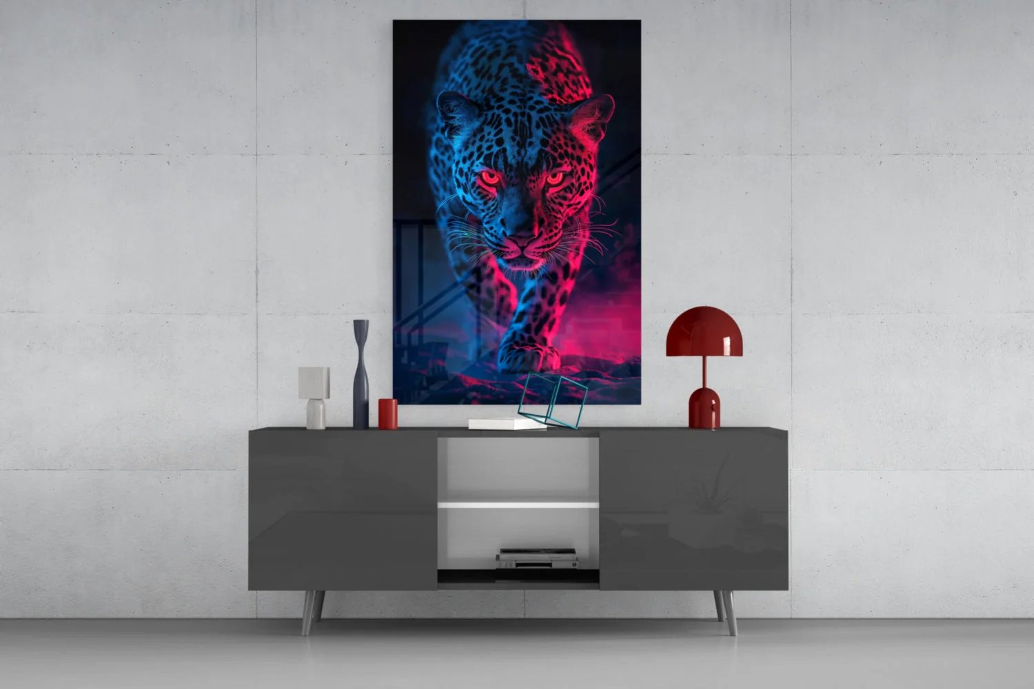 Neon Leopard Glass Wall Art || Designer Collection - Image 8