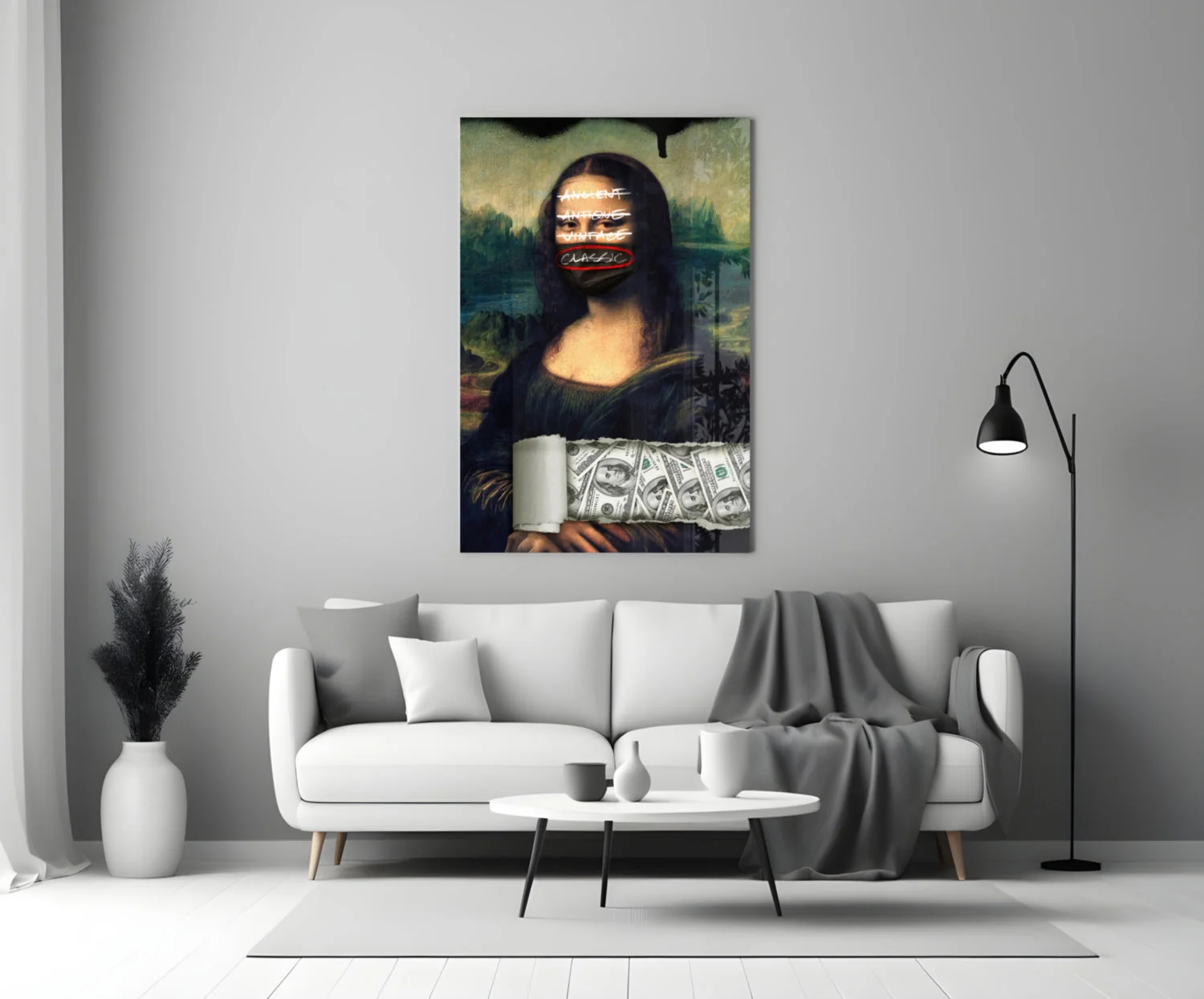 Modern Mona Lisa Glass Wall Art || Designer Collection - Image 3