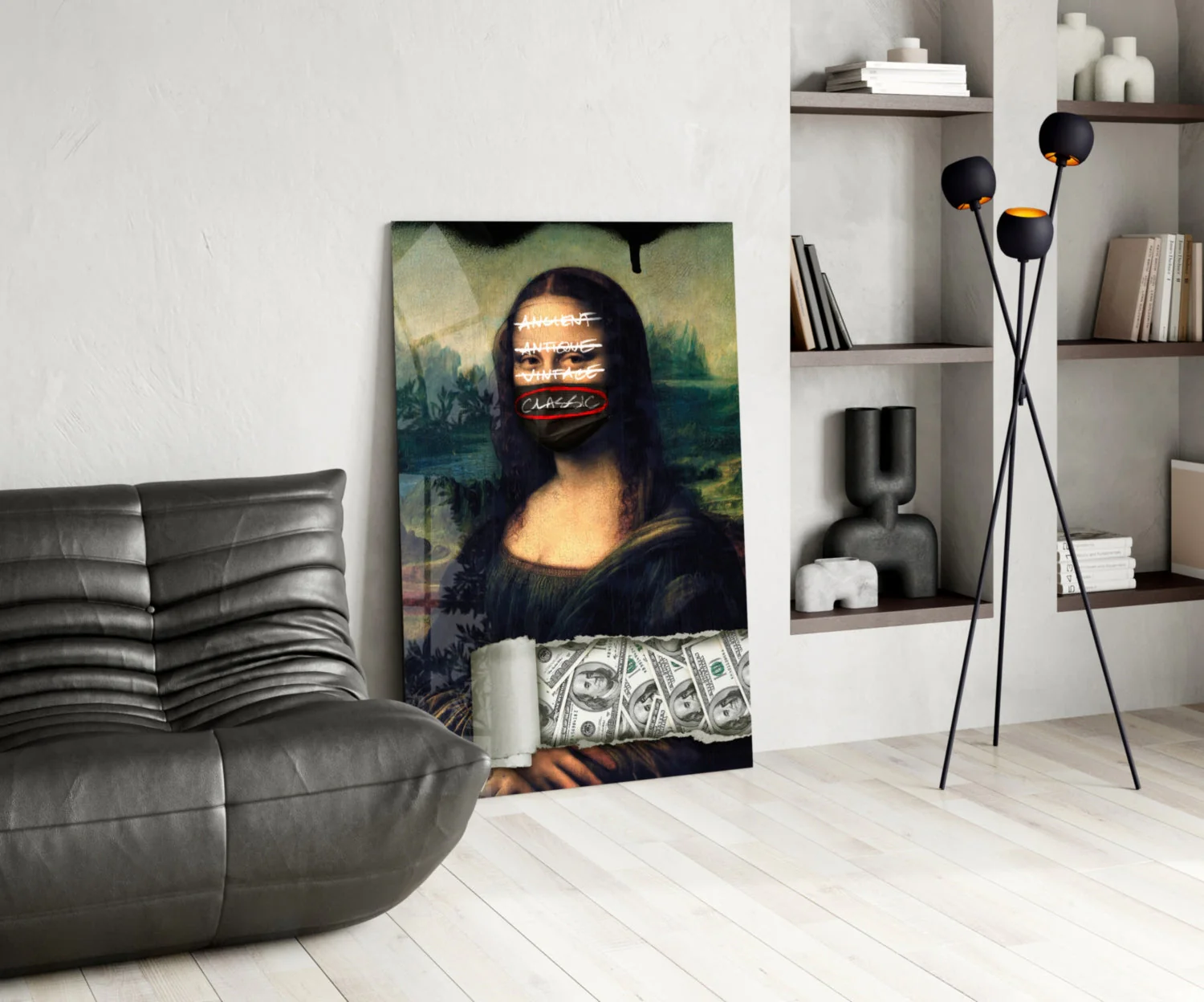 Modern Mona Lisa Glass Wall Art || Designer Collection - Image 5