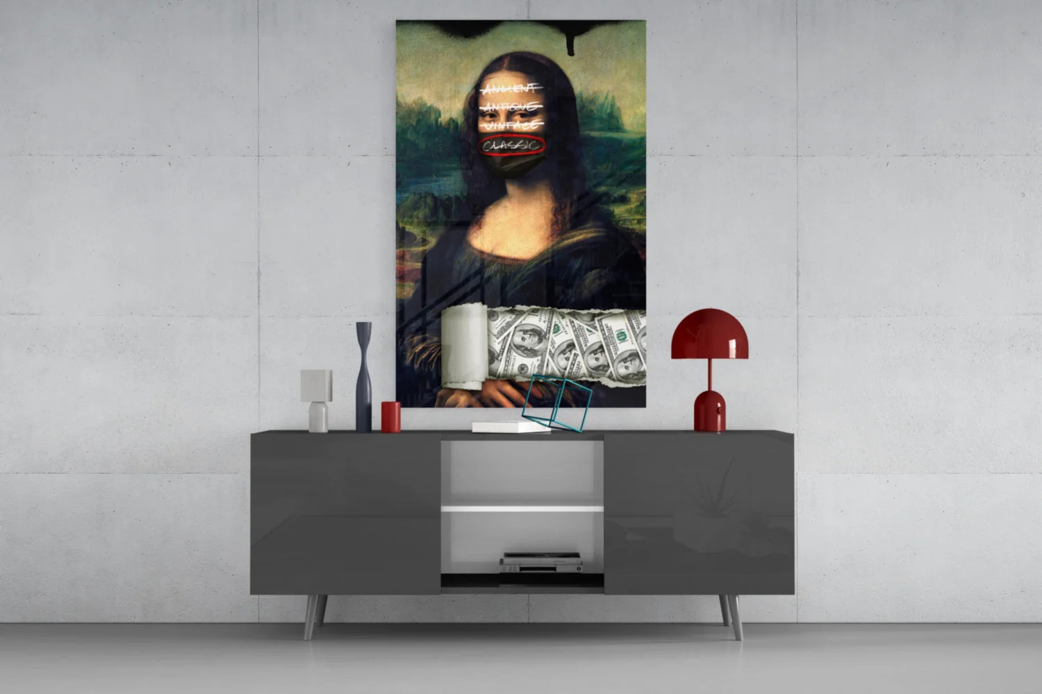 Modern Mona Lisa Glass Wall Art || Designer Collection - Image 8