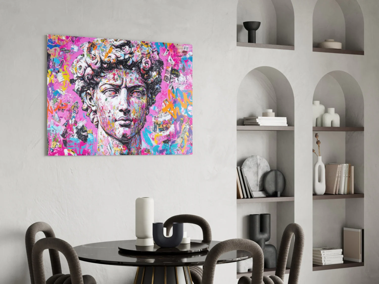 Graffiti David Glass Wall Art || Designer Collection - Image 5