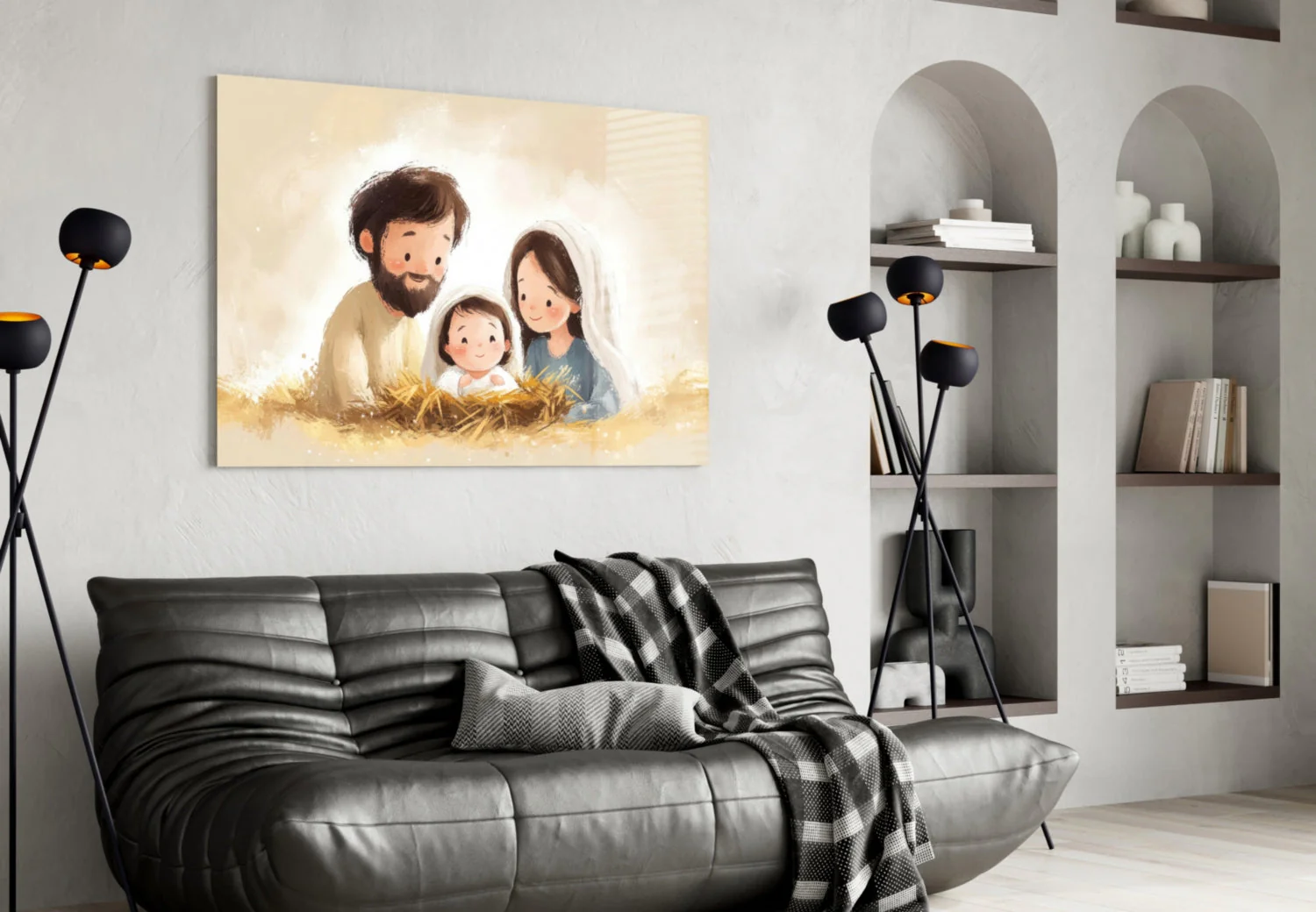 Little Holy Family Glass Wall Art || Designer Collection - Image 4