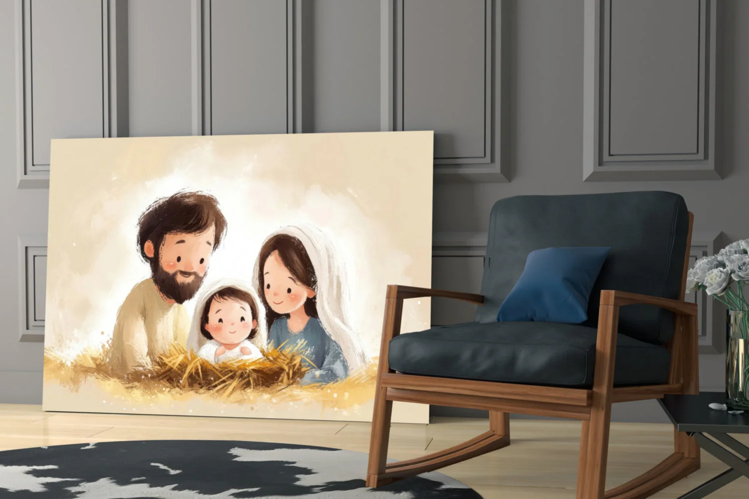 Little Holy Family Glass Wall Art || Designer Collection - Image 6