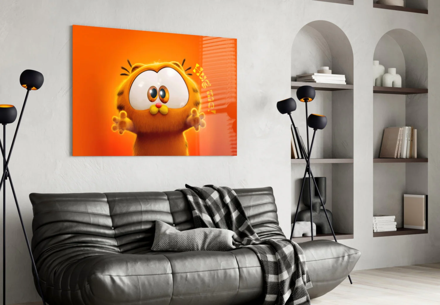 Cute Garfield Glass Wall Art || Designer Collection - Image 4