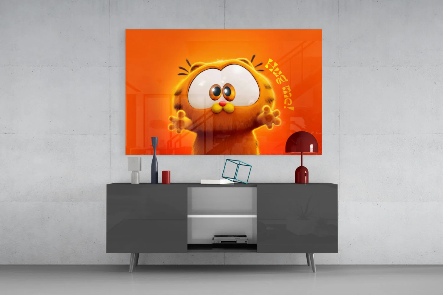 Cute Garfield Glass Wall Art || Designer Collection - Image 8