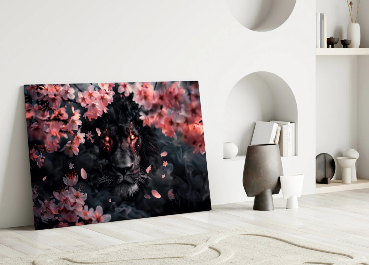 Lion of the Night Glass Wall Art || Designer Collection - Image 3