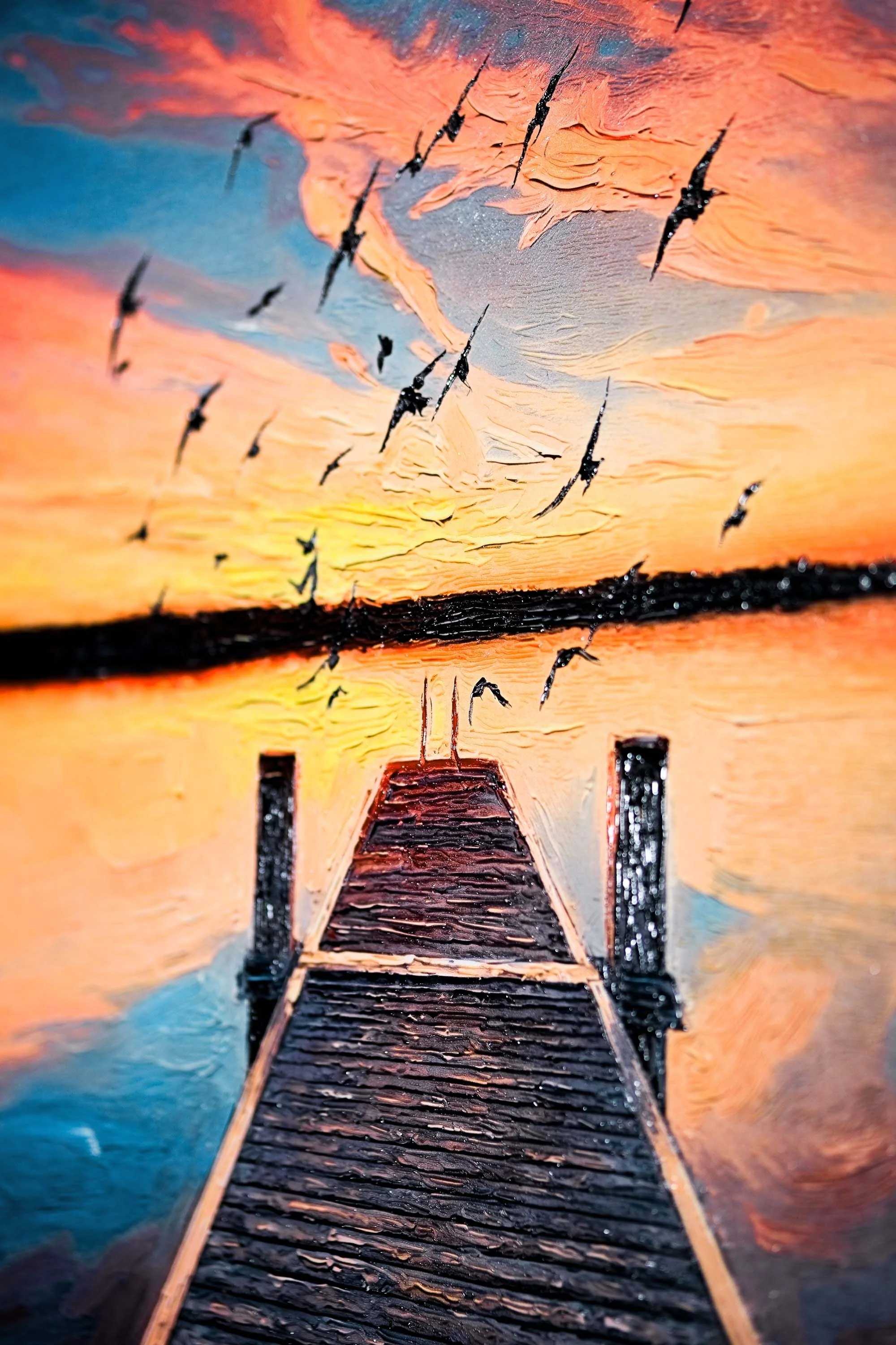 Twilight Pier Sojourn — 3D Haptic Embossed High-Gloss Luxury Wall Art - Image 4