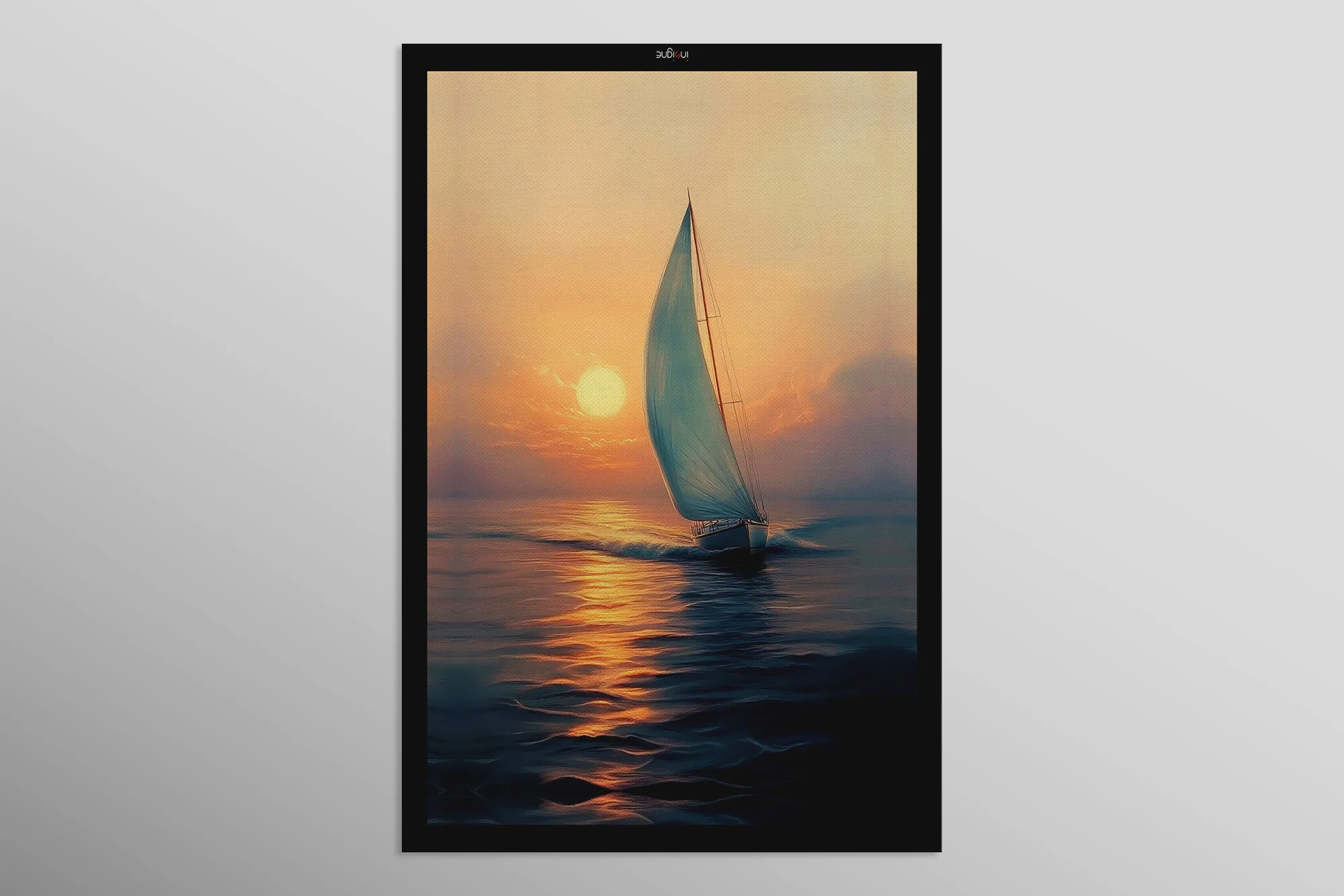Azure Voyage: Golden Horizon — 3D Haptic Embossed High-Gloss Luxury Wall Art - Image 11