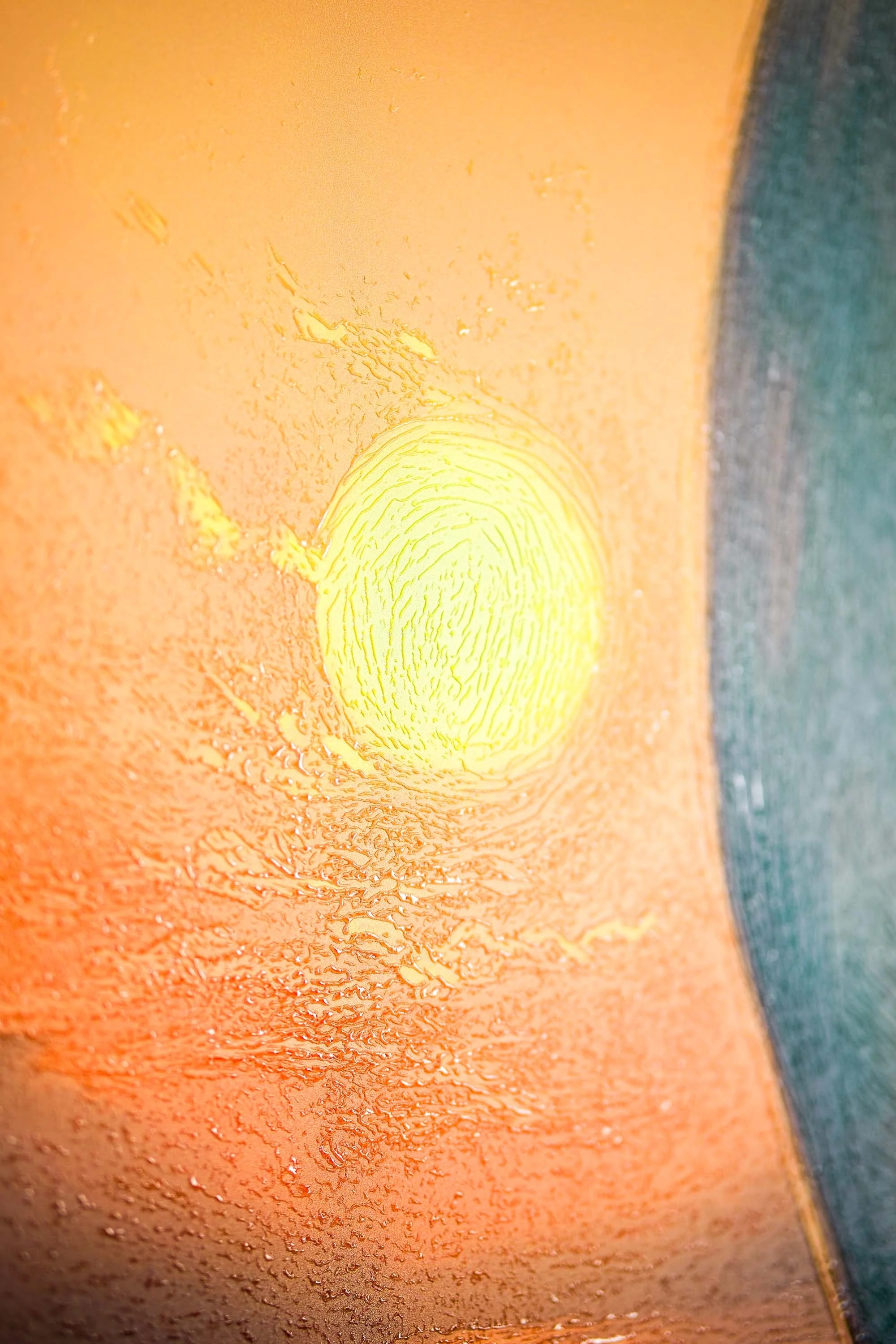 Azure Voyage: Golden Horizon — 3D Haptic Embossed High-Gloss Luxury Wall Art - Image 3