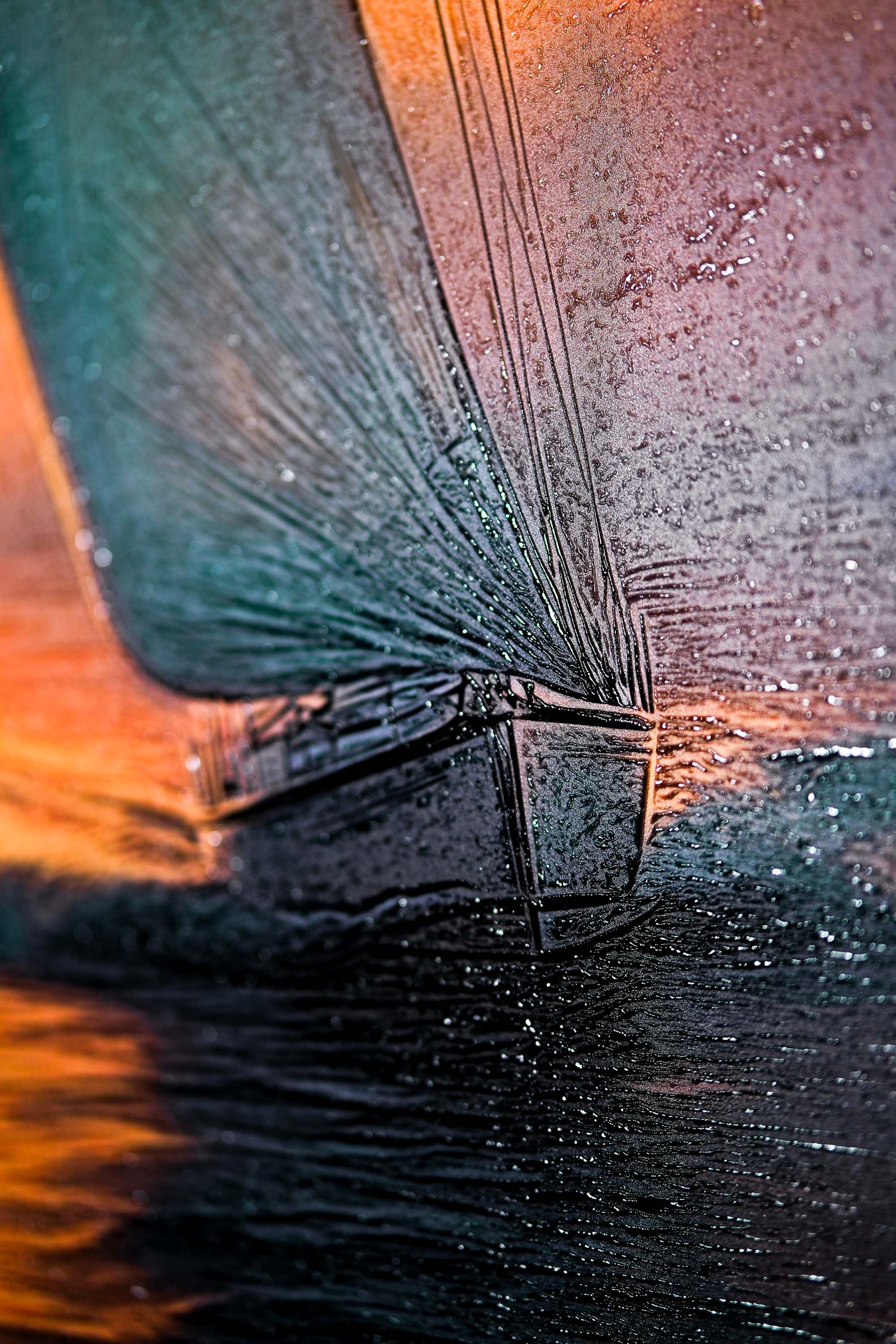 Azure Voyage: Golden Horizon — 3D Haptic Embossed High-Gloss Luxury Wall Art - Image 5