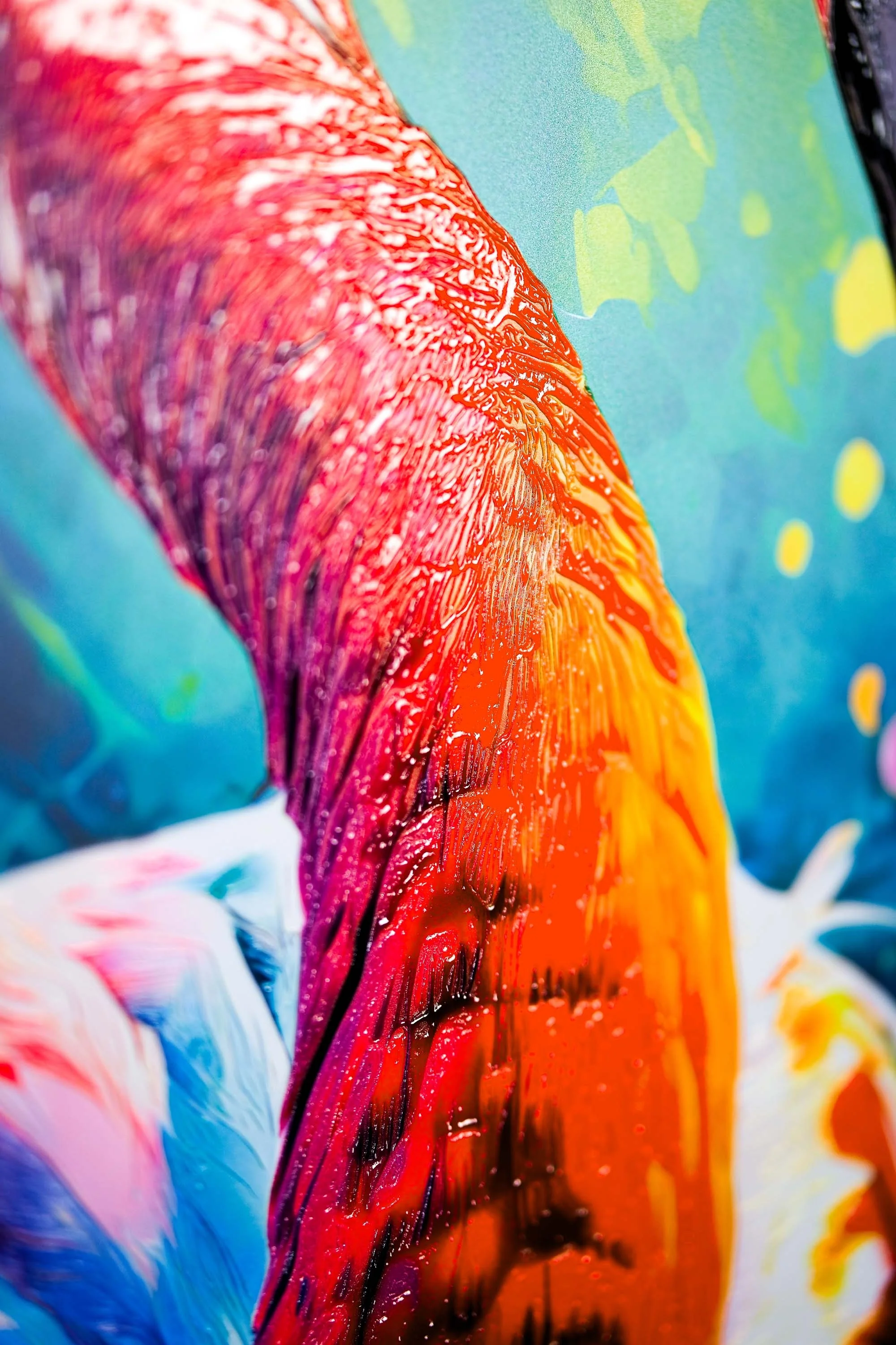 Electric Flamingo Groove — 3D Haptic Embossed High-Gloss Luxury Wall Art - Image 9