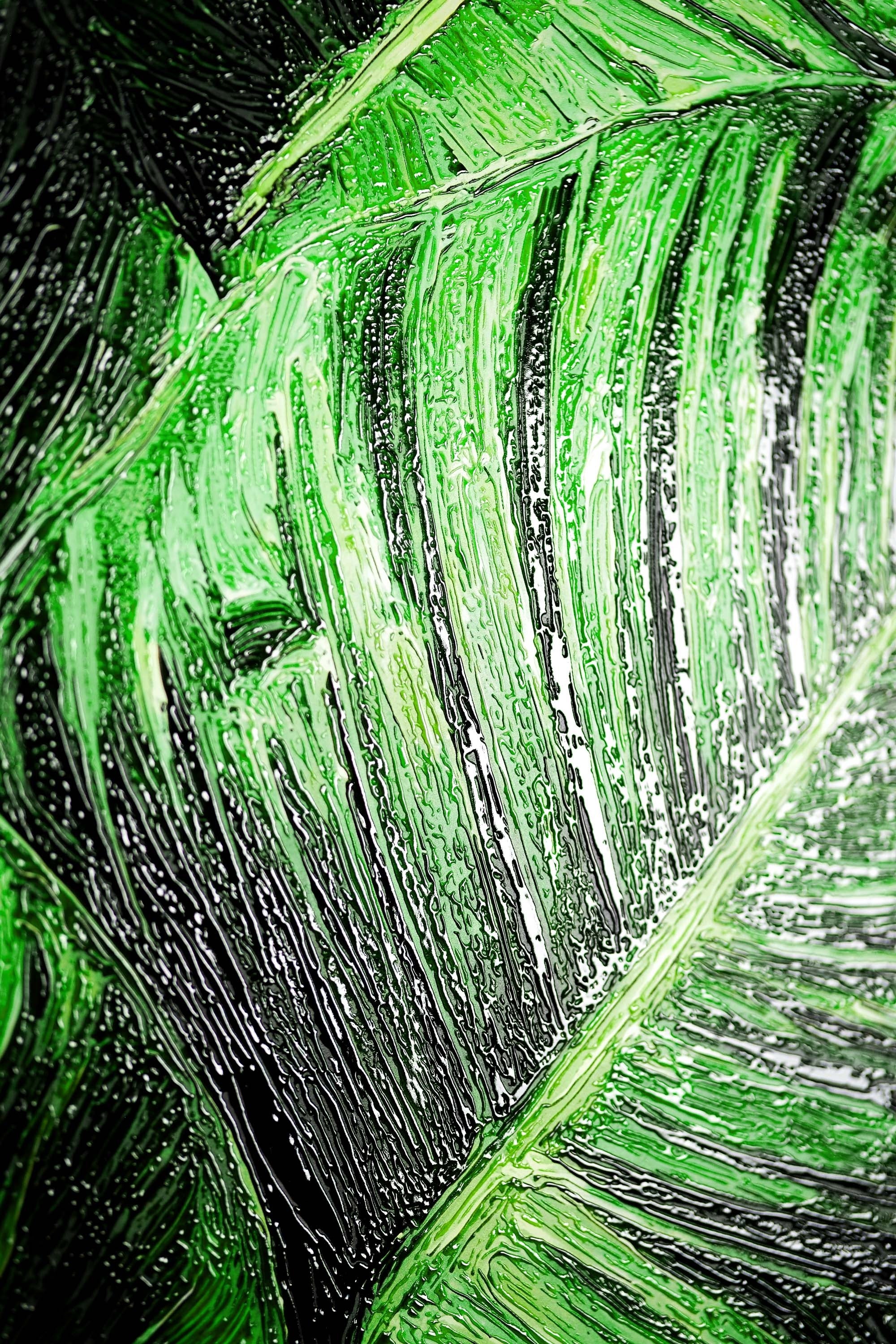 Verdant Tropics Infusion — 3D Haptic Embossed High-Gloss Luxury Wall Art - Image 5