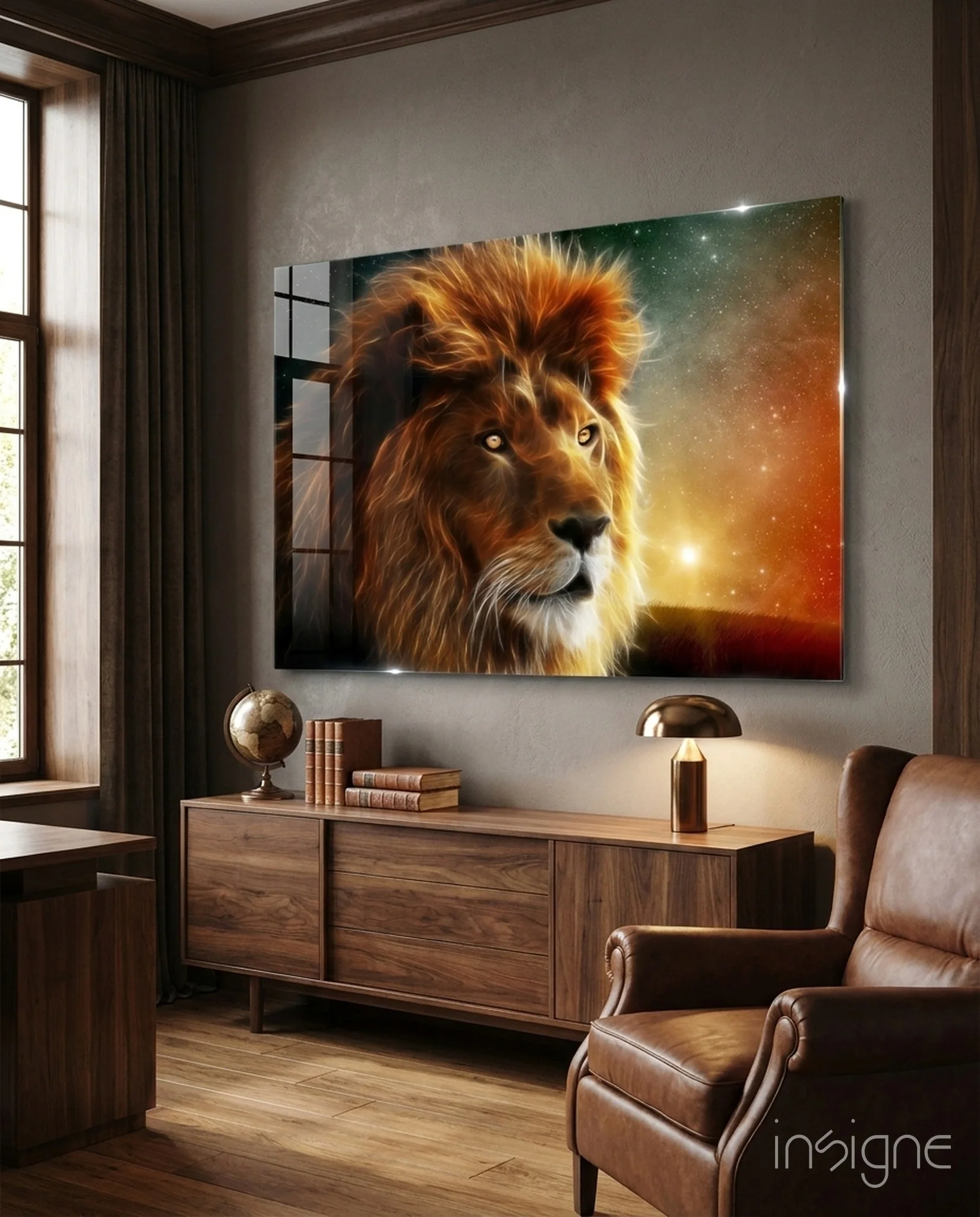 Lion Glass Wall Art