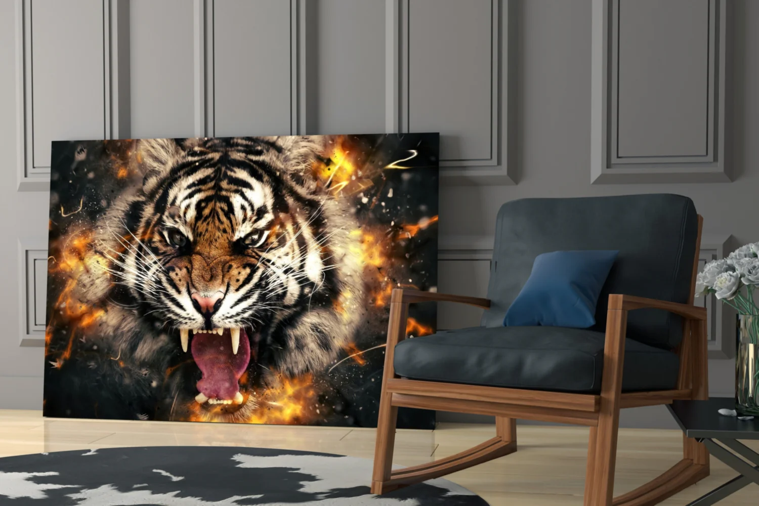 Anger of a Tiger Glass Wall Art - Image 7