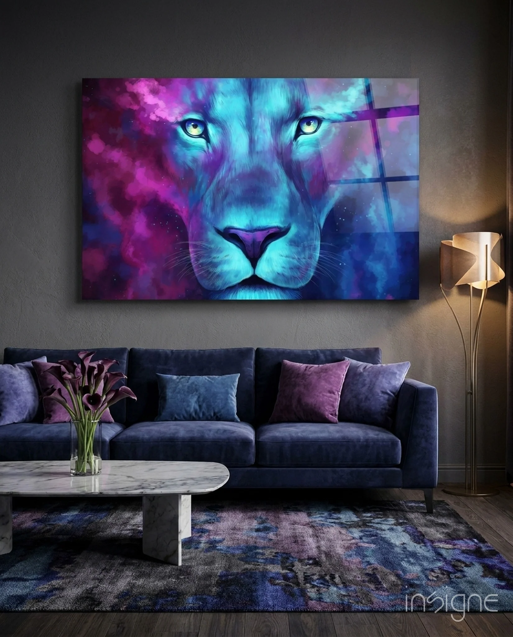 Lion Glass Wall Art