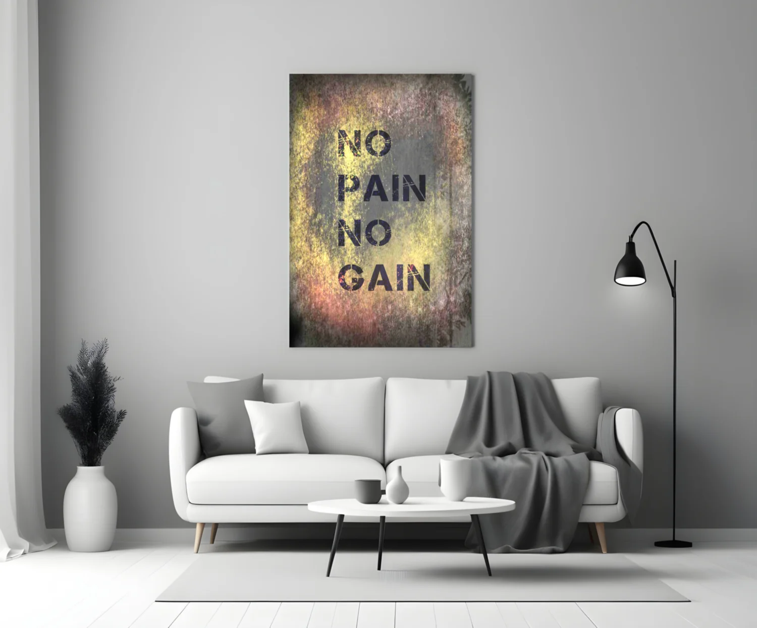 No Pain No Gain Glass Wall Art - Image 4