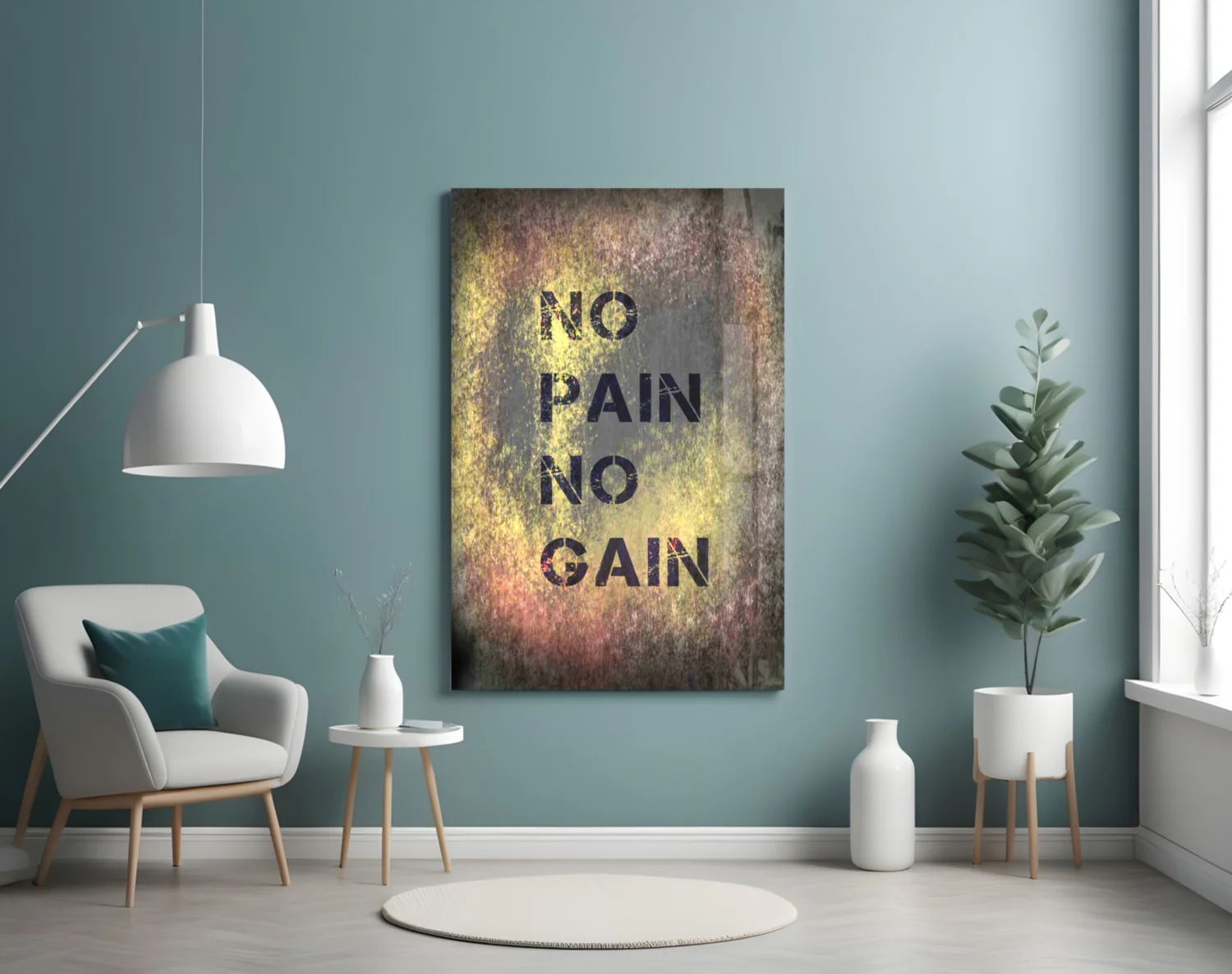 No Pain No Gain Glass Wall Art - Image 5