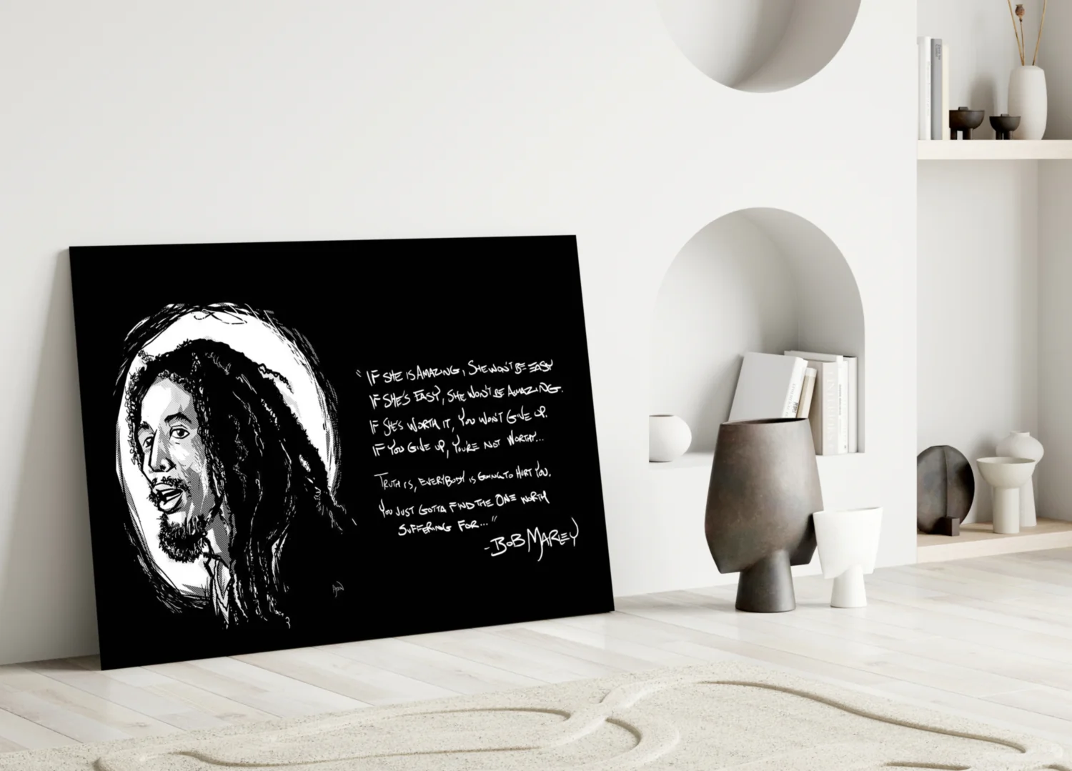 Words of Bob Marley Glass Wall Art - Image 4