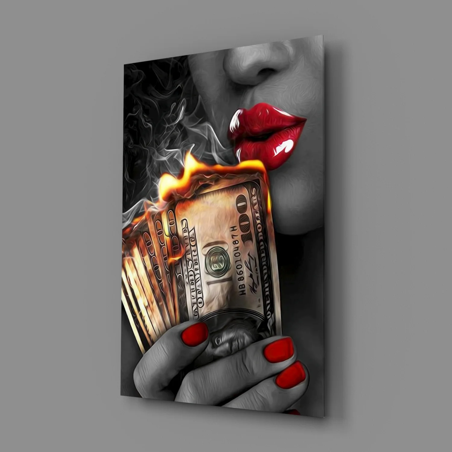 Burn the Money Glass Wall Art - Image 2