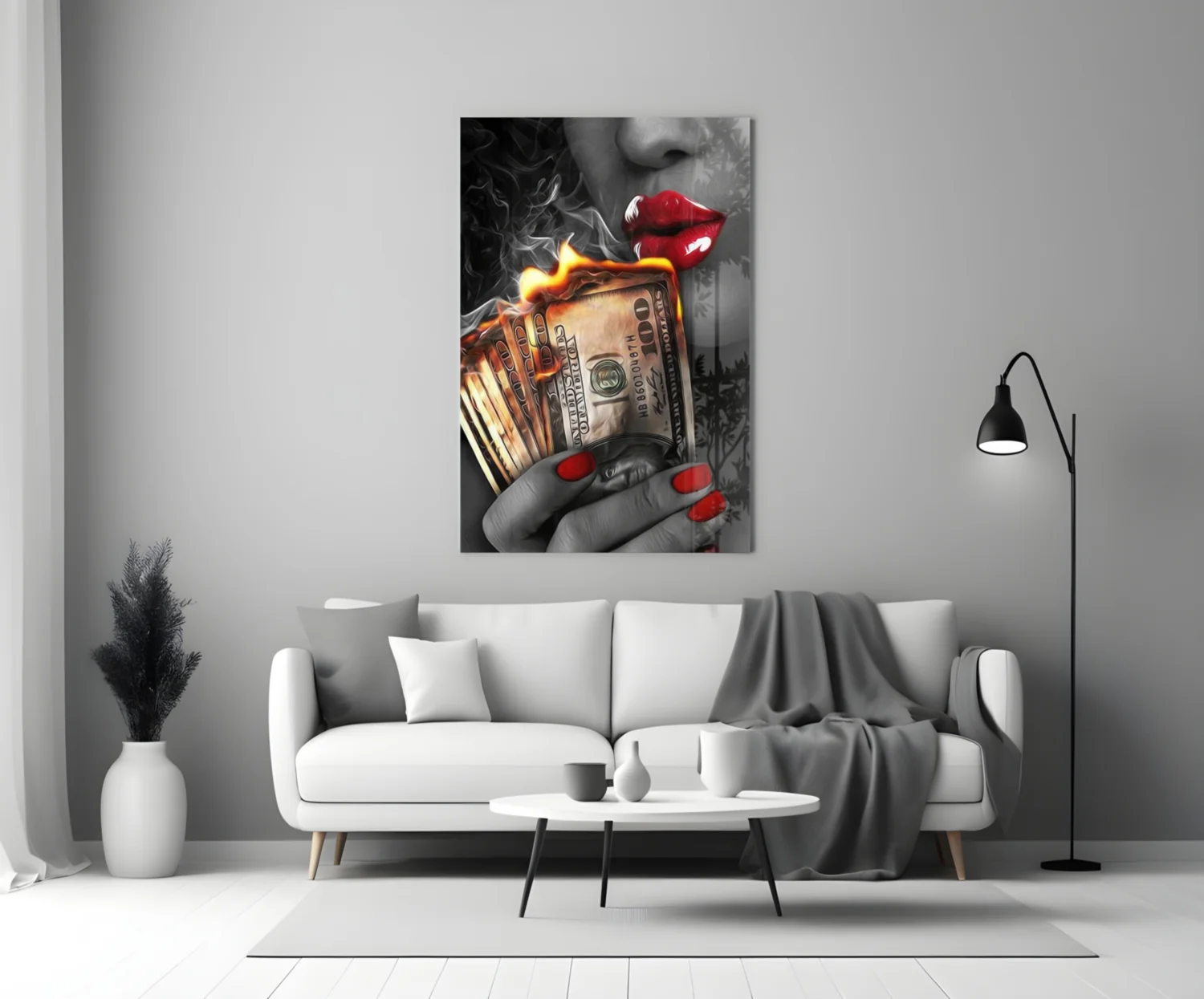 Burn the Money Glass Wall Art - Image 3