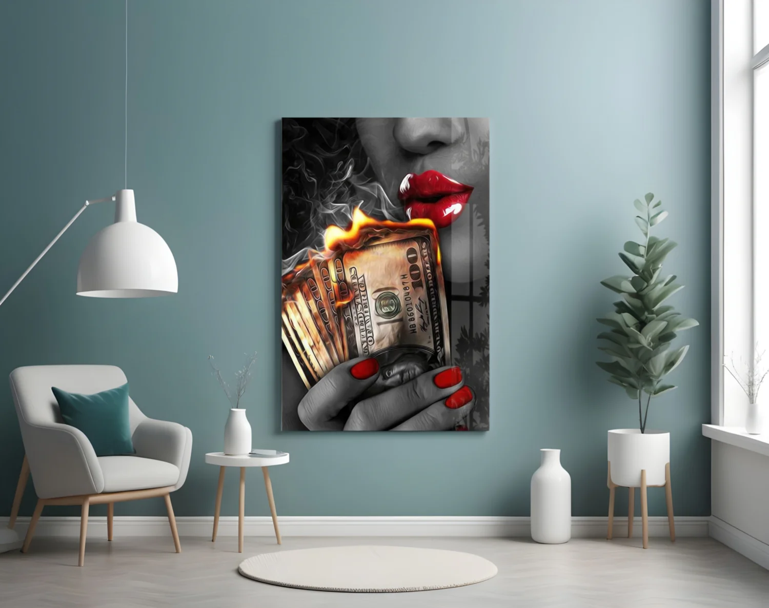 Burn the Money Glass Wall Art - Image 4