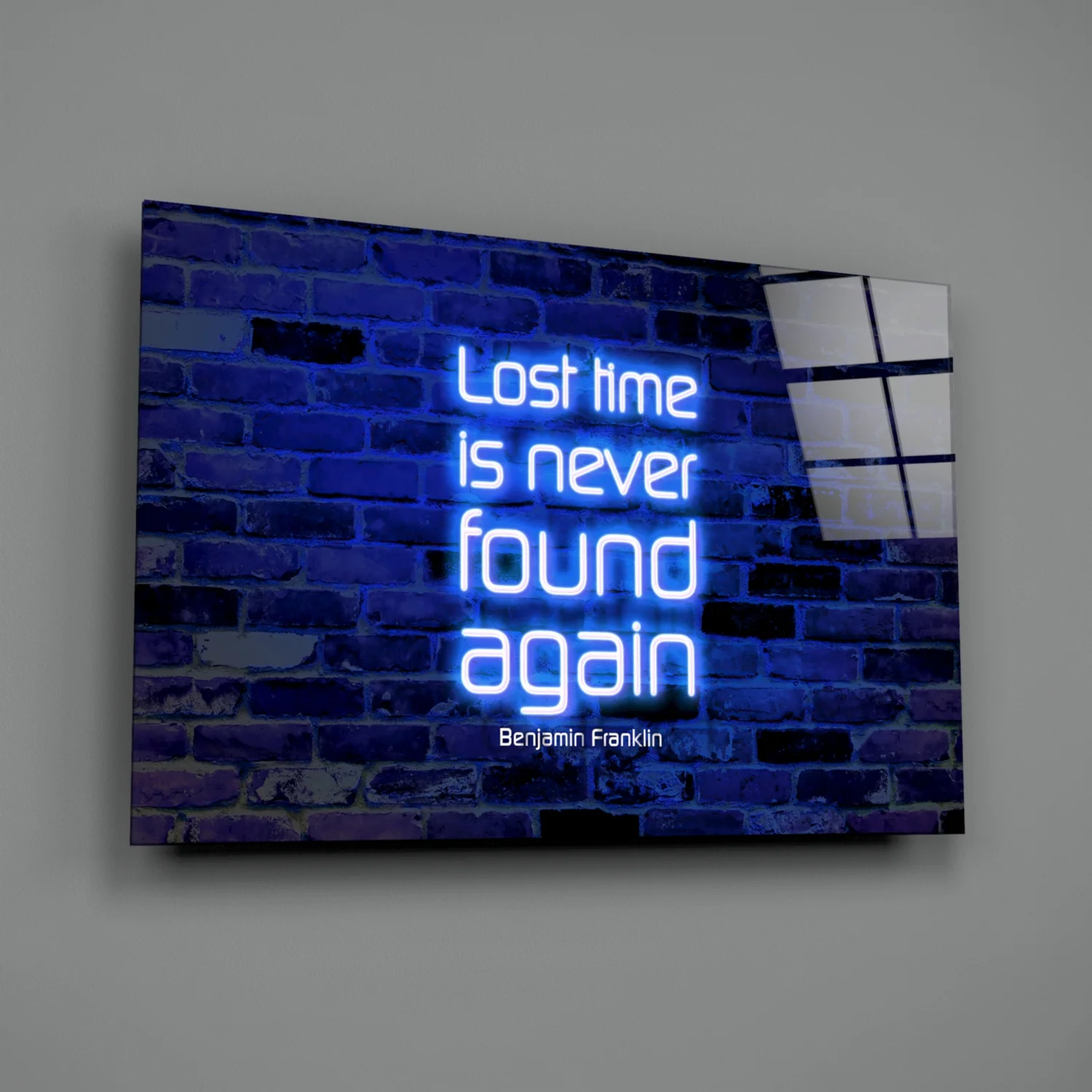 Words of Benjamin Franklin Glass Wall Art - Image 2